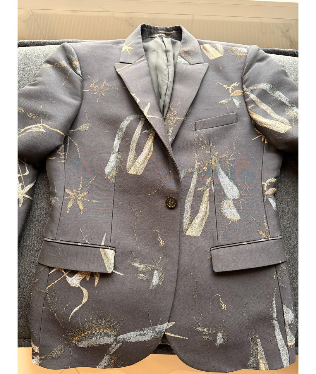 EMPORIO ARMANI Темно-синий полиэстеровый пиджак, фото 6