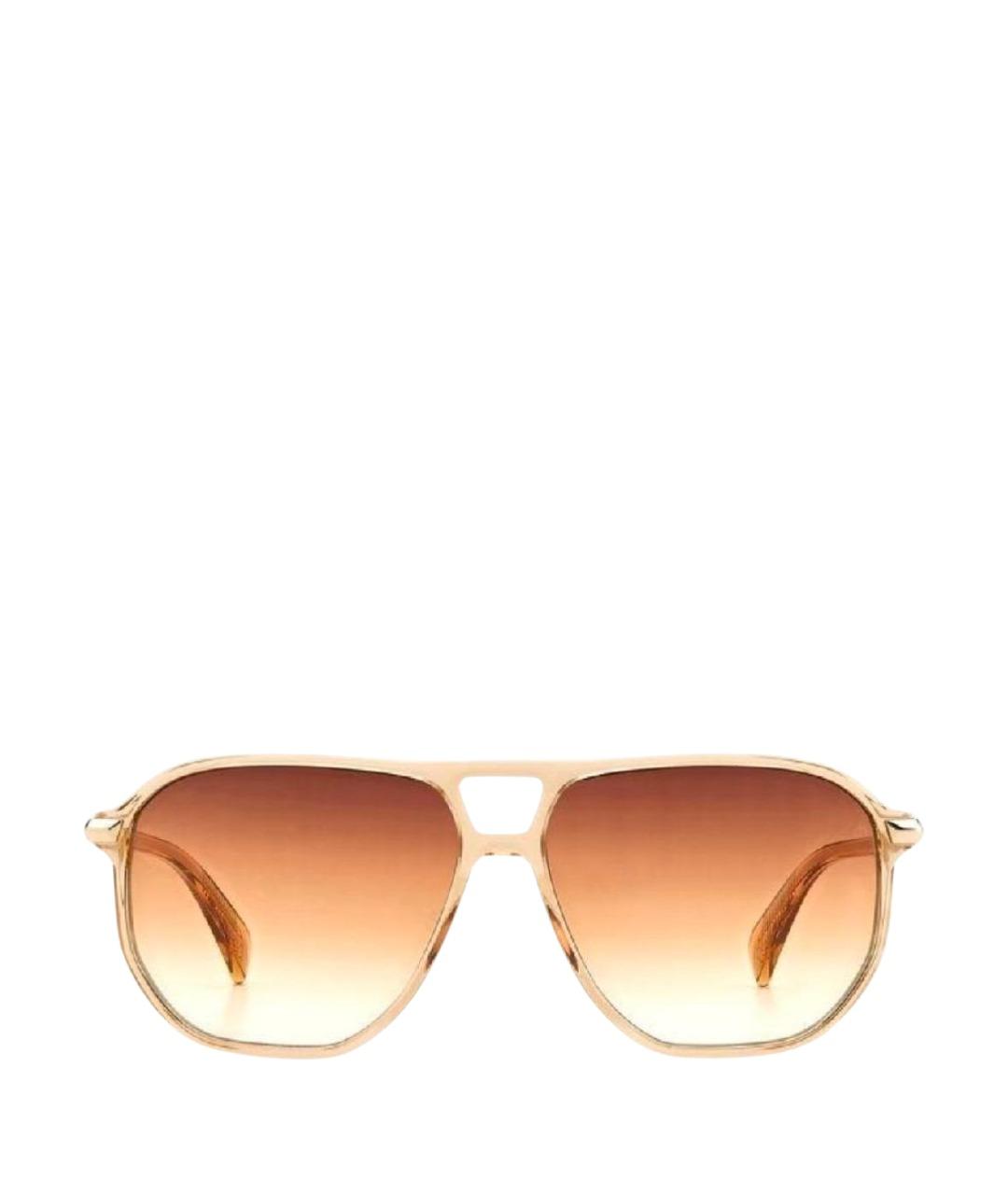 RAG & BONE Коричневые пластиковые солнцезащитные очки, фото 1