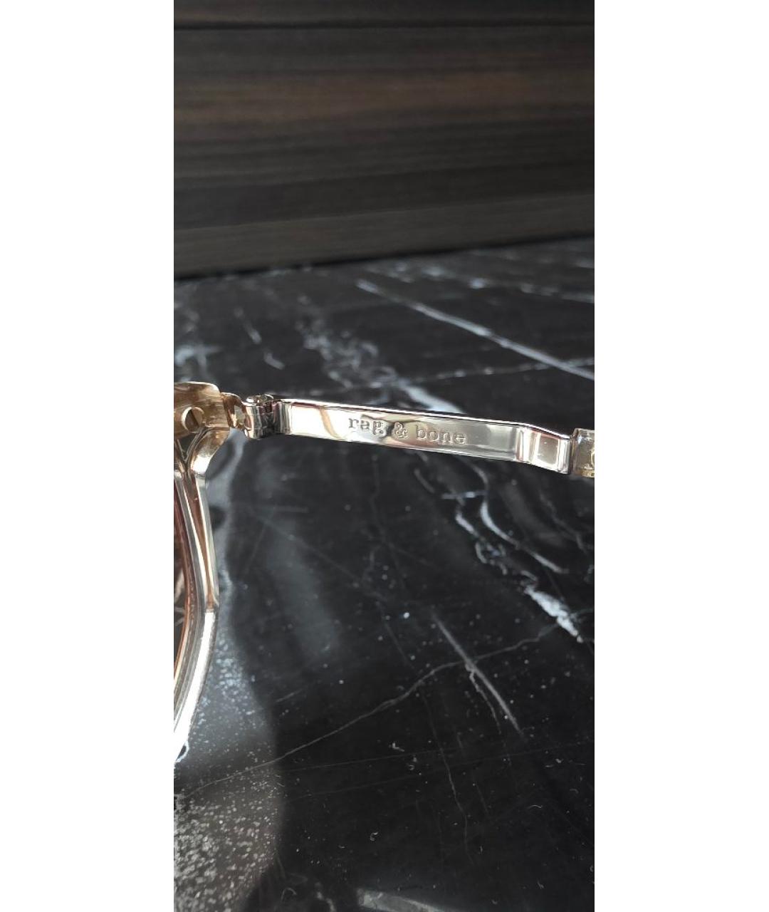 RAG & BONE Коричневые пластиковые солнцезащитные очки, фото 3