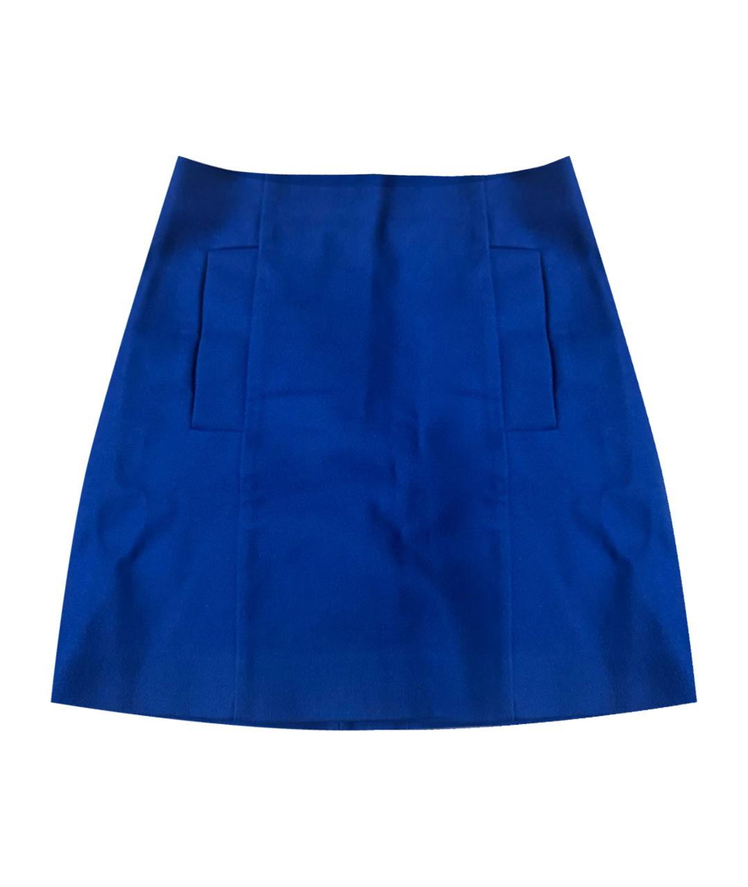 COS Синяя шерстяная юбка мини, фото 1