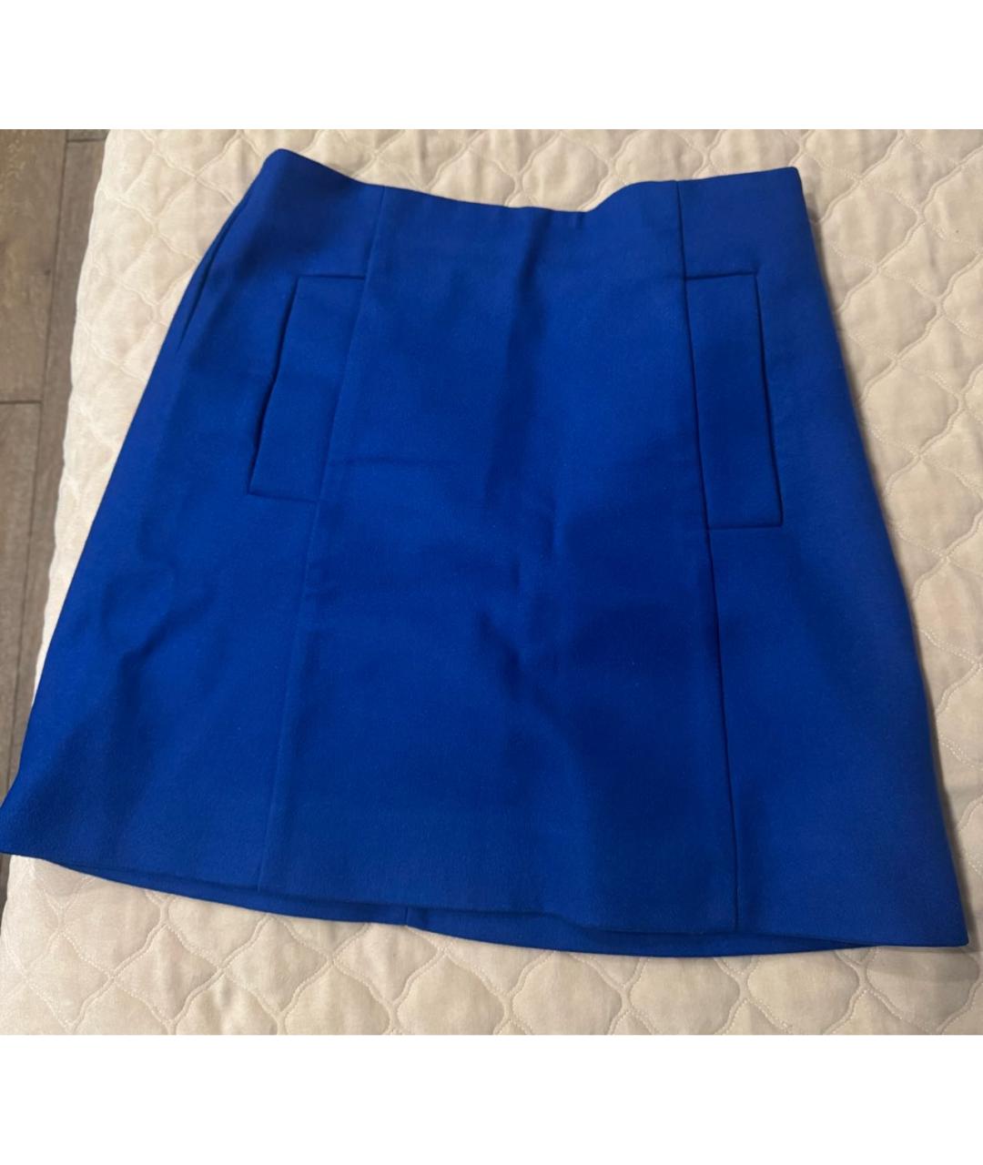 COS Синяя шерстяная юбка мини, фото 3