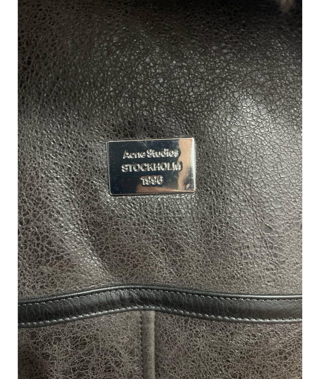 ACNE STUDIOS Коричневая кожаная дубленка, фото 5