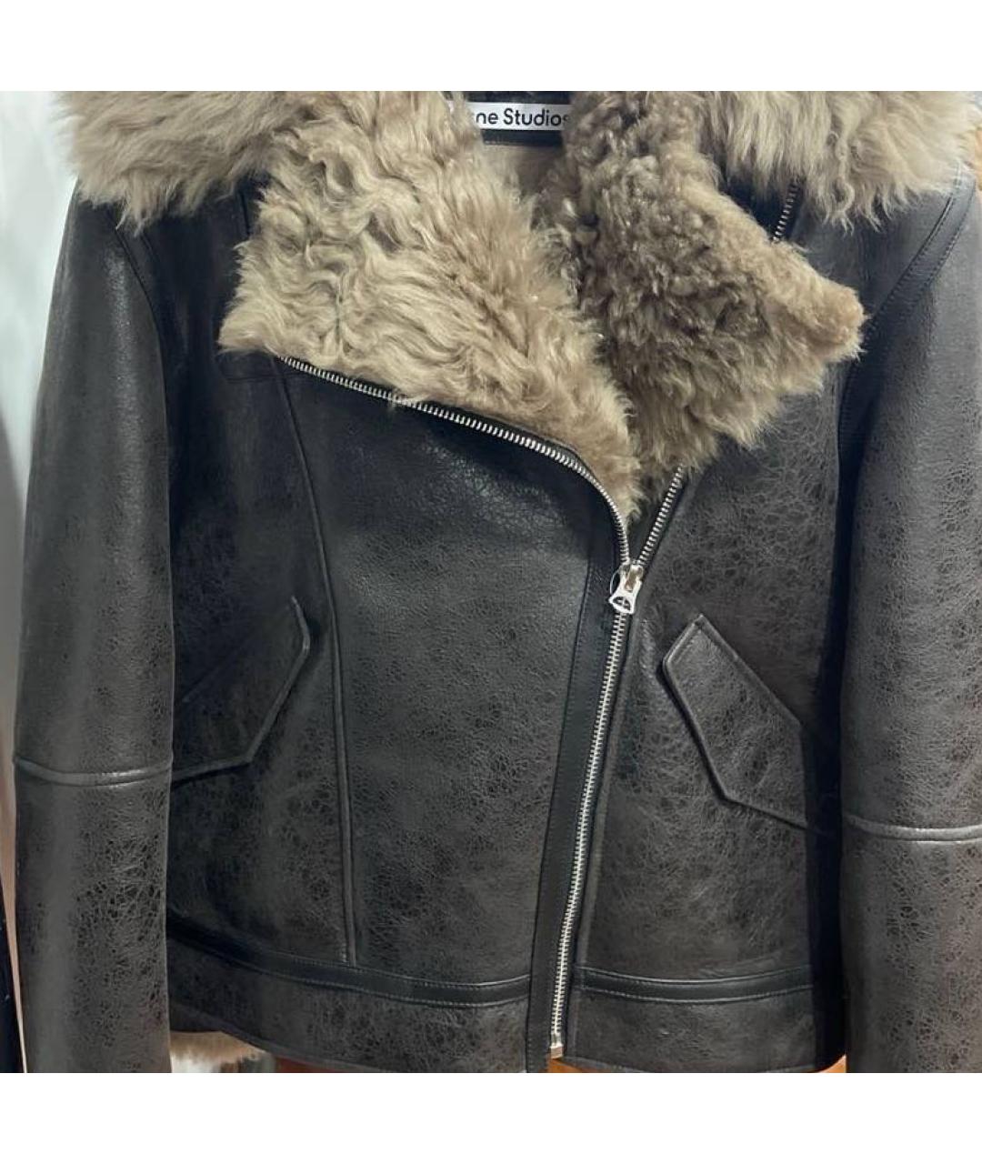 ACNE STUDIOS Коричневая кожаная дубленка, фото 4