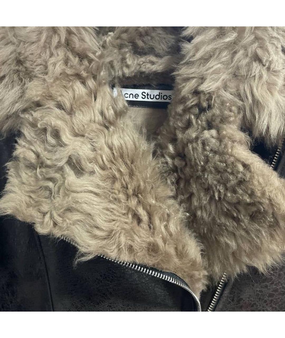 ACNE STUDIOS Коричневая кожаная дубленка, фото 3