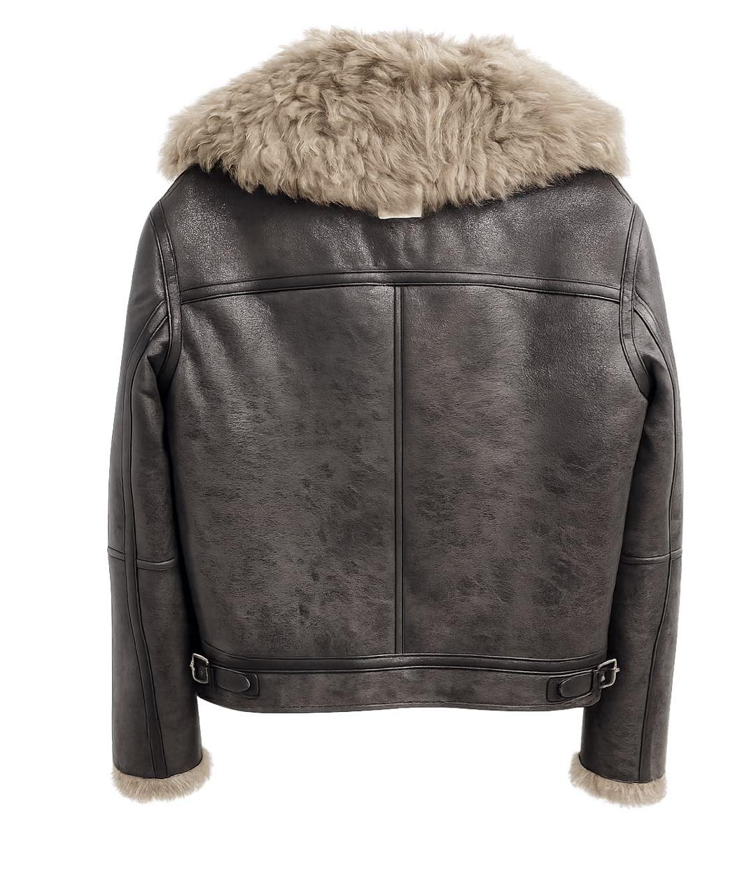 ACNE STUDIOS Коричневая кожаная дубленка, фото 2