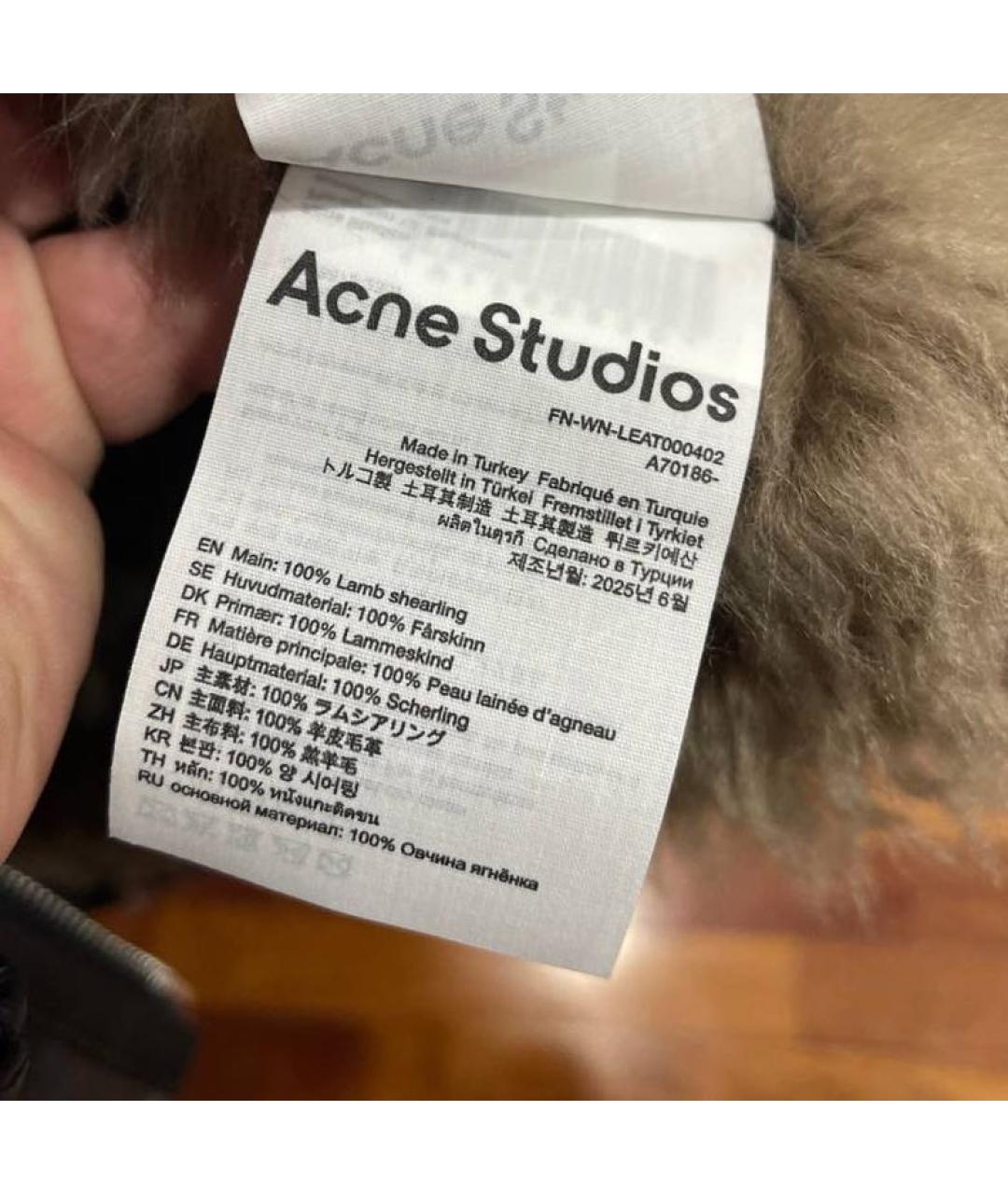 ACNE STUDIOS Коричневая кожаная дубленка, фото 6