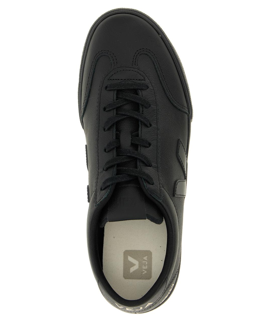 VEJA Черные кожаные низкие кроссовки / кеды, фото 4