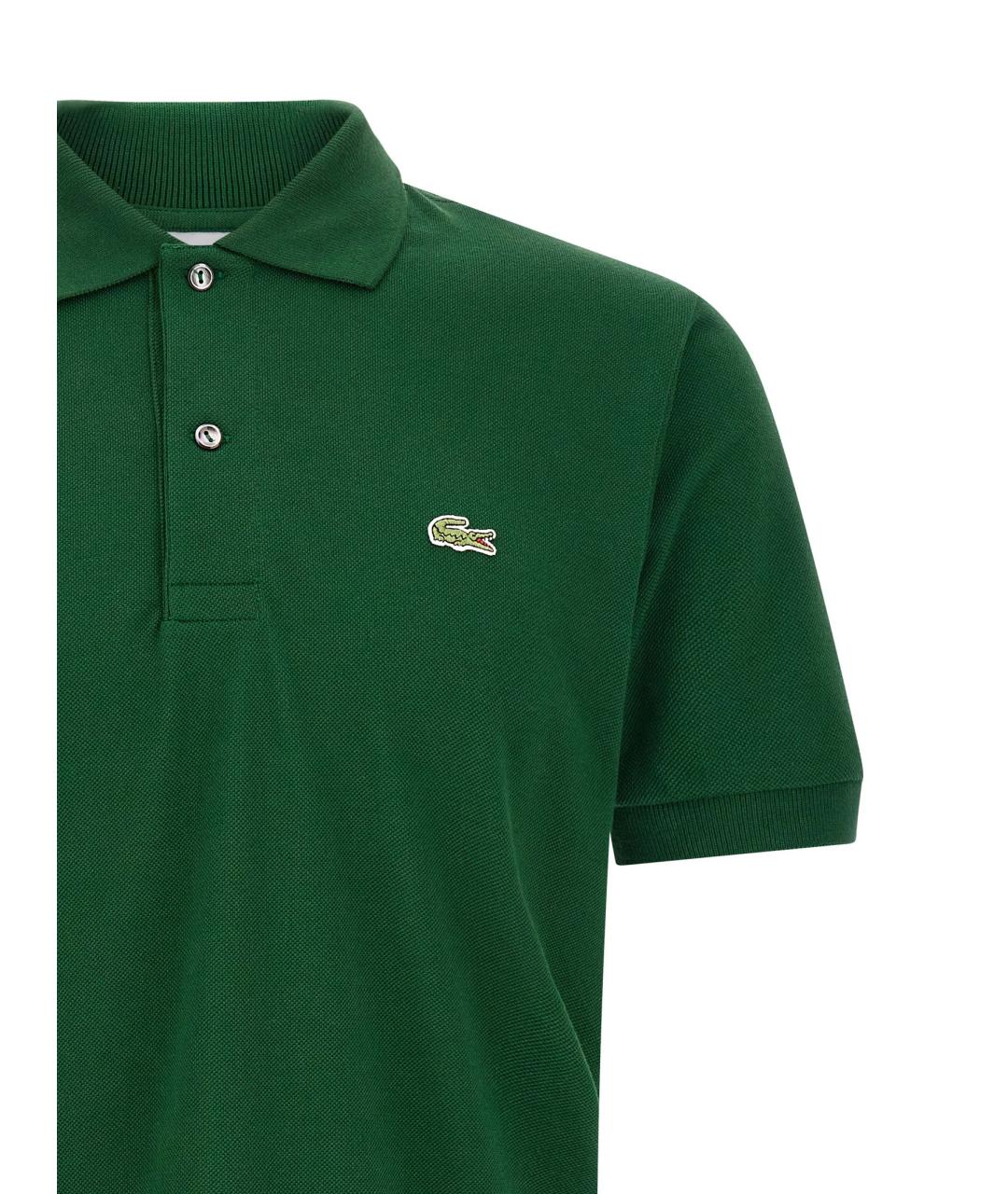 LACOSTE Зеленые хлопковое поло с коротким рукавом, фото 3