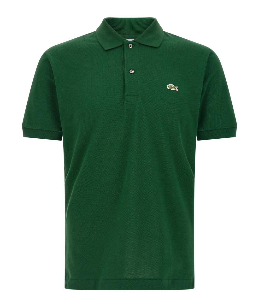 LACOSTE Зеленые хлопковое поло с коротким рукавом, фото 1