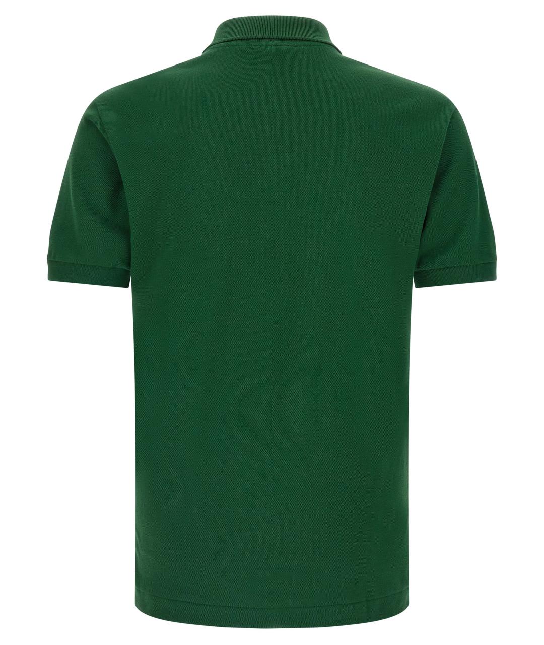 LACOSTE Зеленые хлопковое поло с коротким рукавом, фото 2