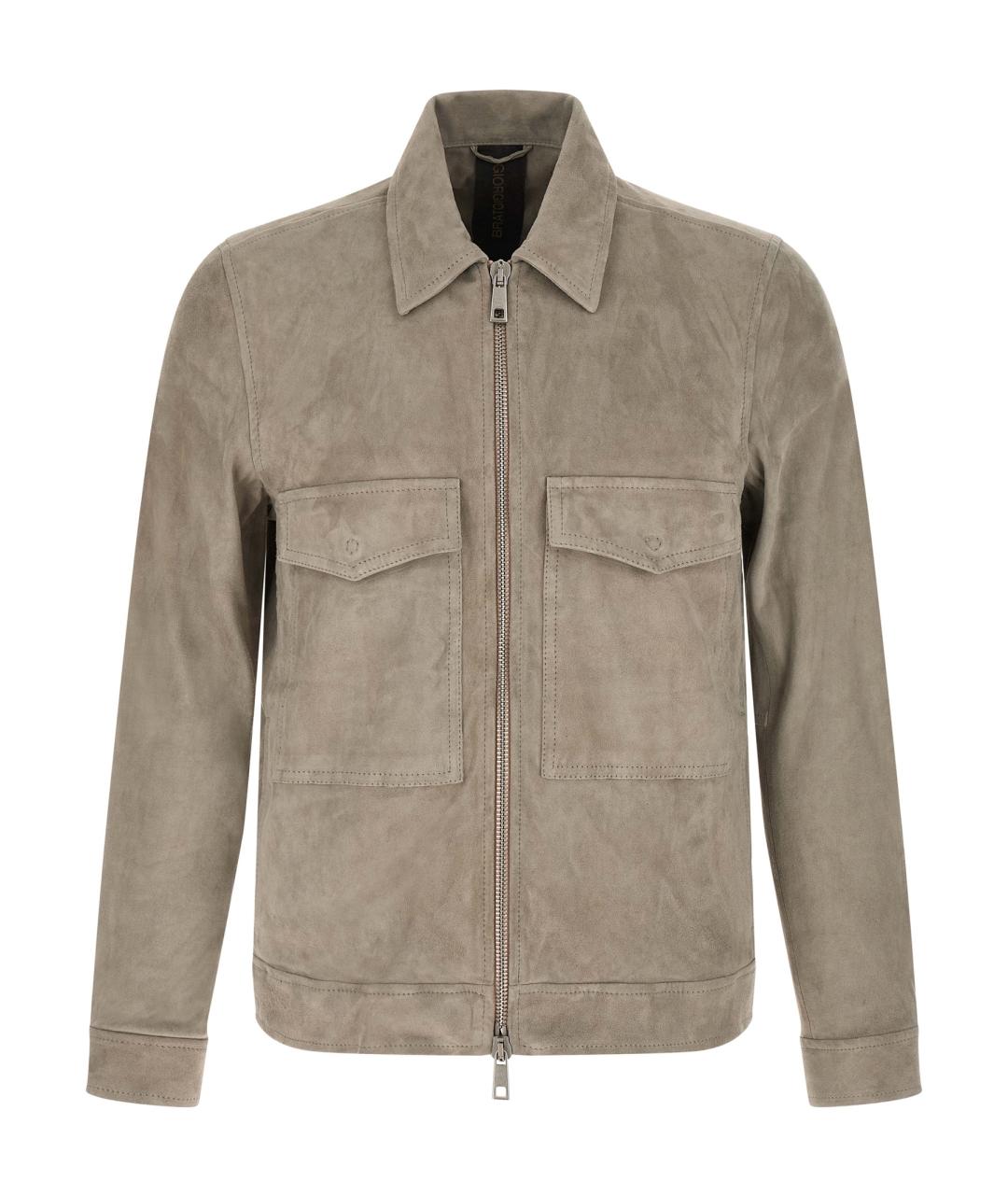 GIORGIO BRATO Серая замшевая куртка, фото 1