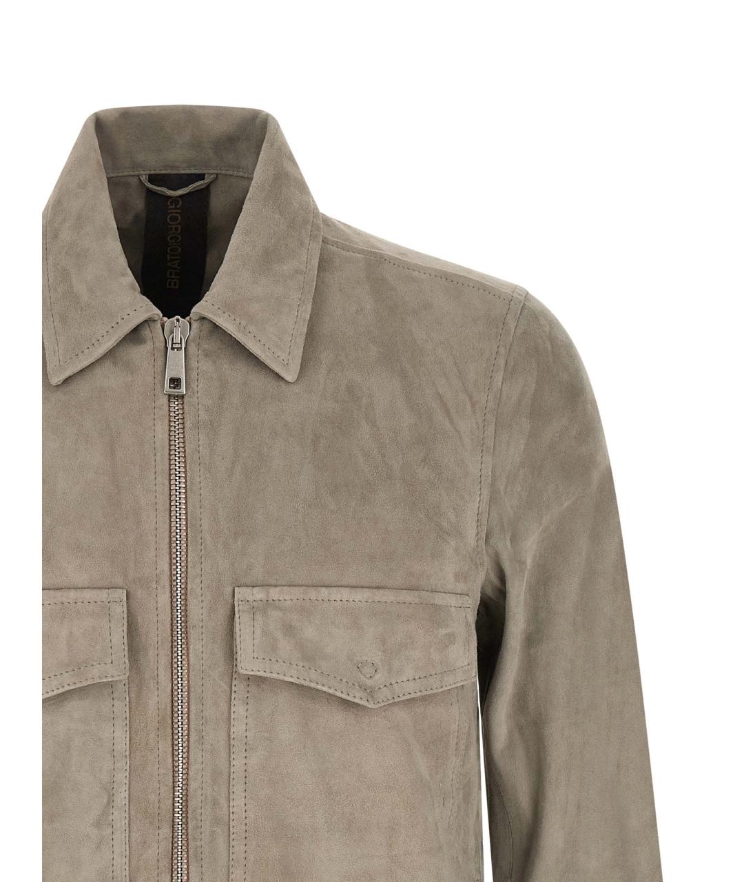 GIORGIO BRATO Серая замшевая куртка, фото 3