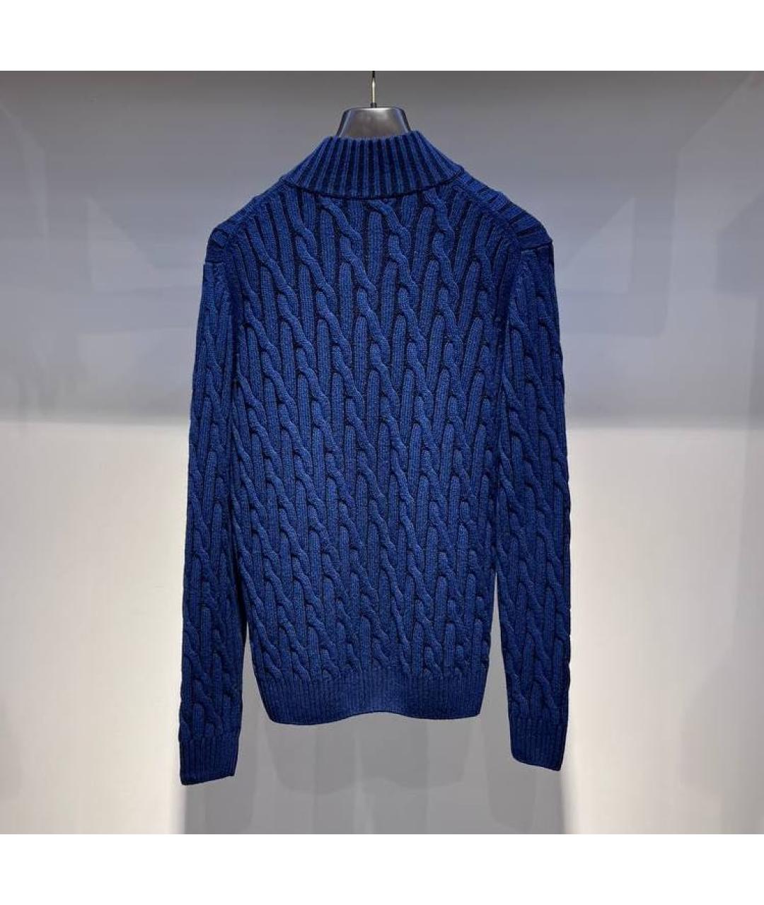MOORER Синий шерстяной кардиган, фото 3