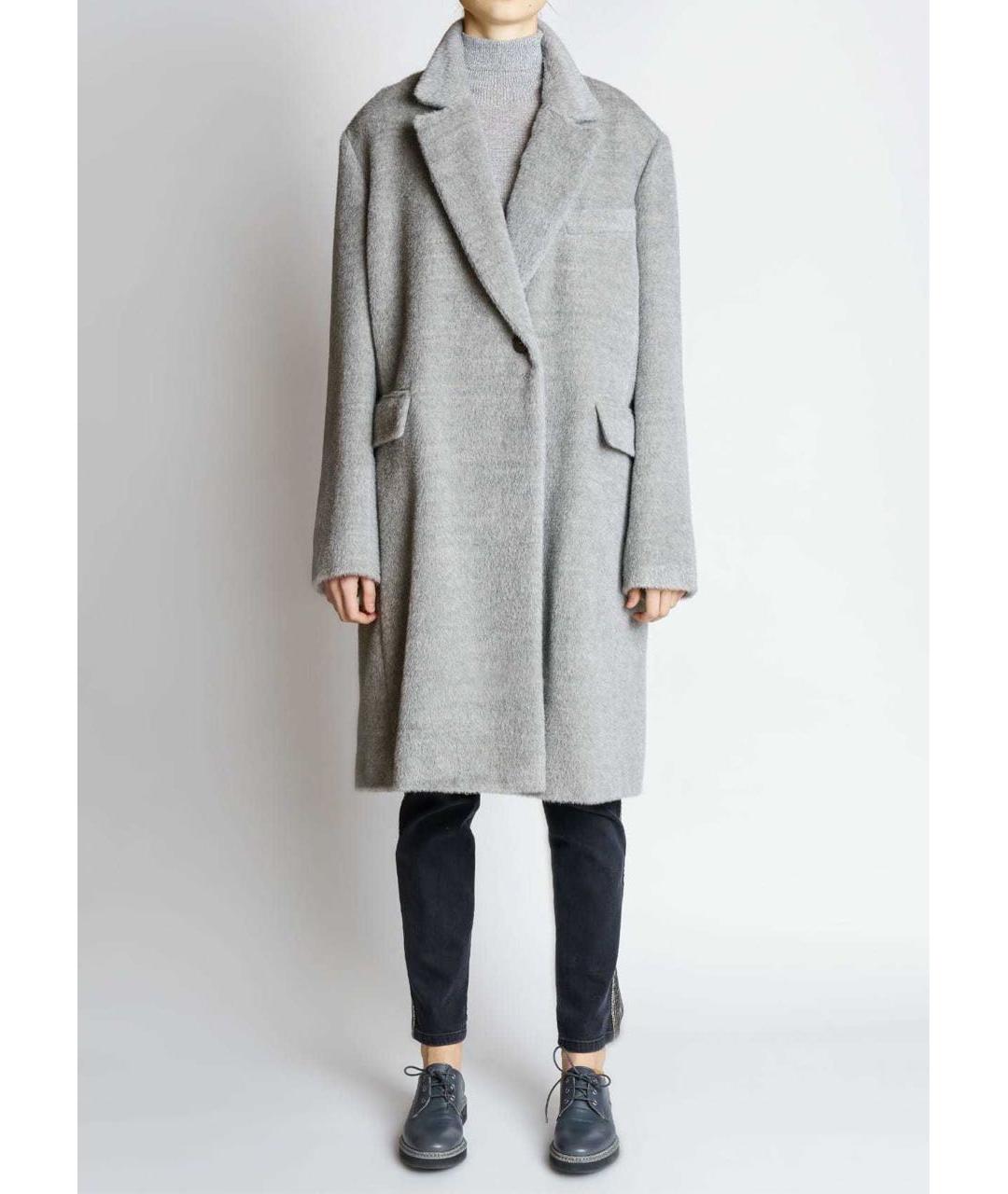 ALBERTA FERRETTI Серое шерстяное пальто, фото 2