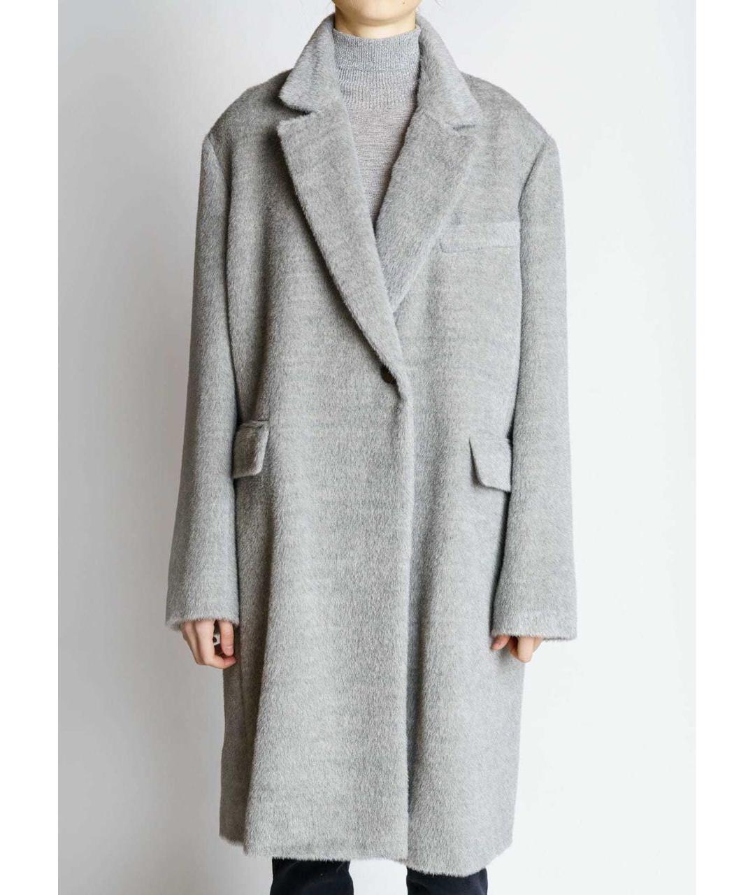 ALBERTA FERRETTI Серое шерстяное пальто, фото 4