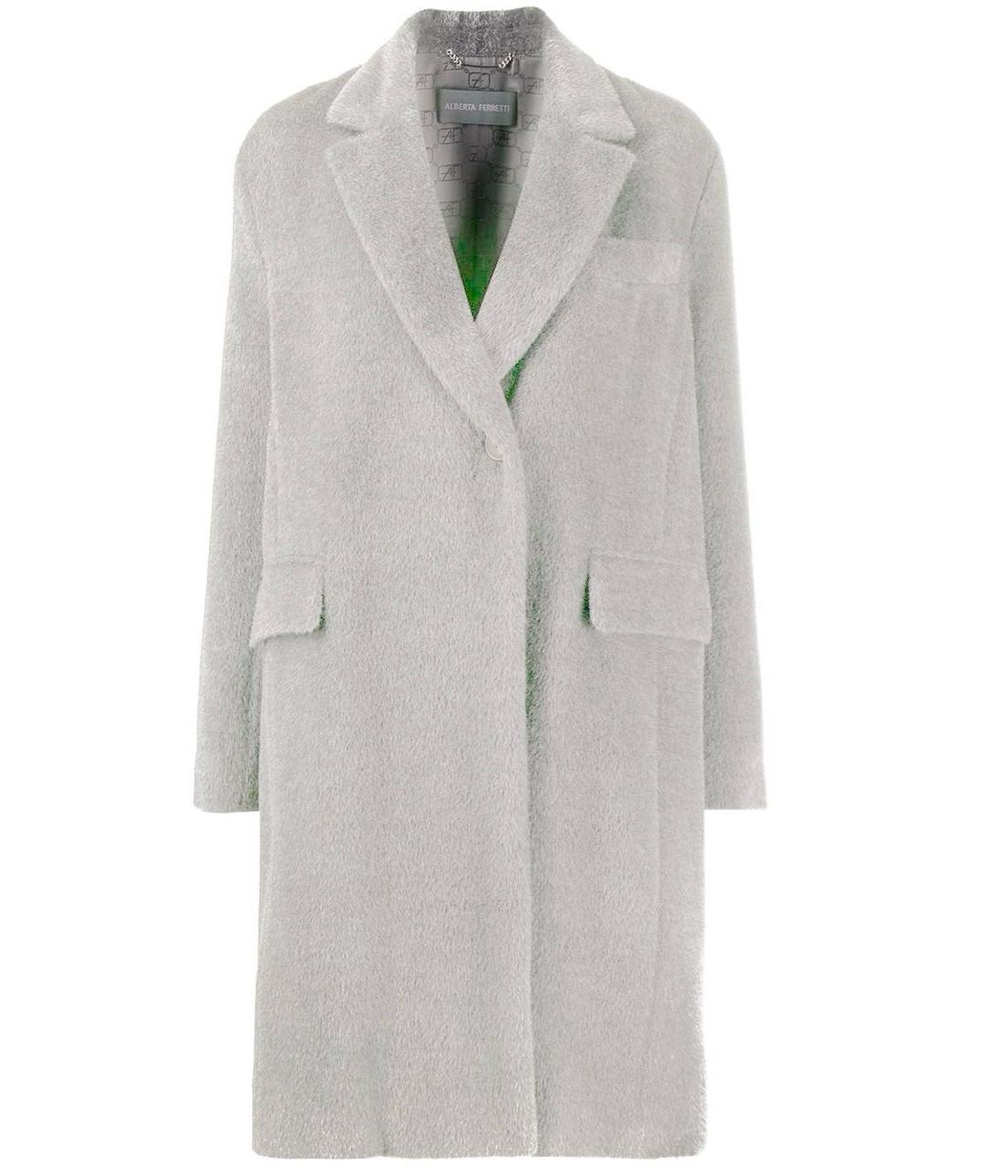 ALBERTA FERRETTI Серое шерстяное пальто, фото 1