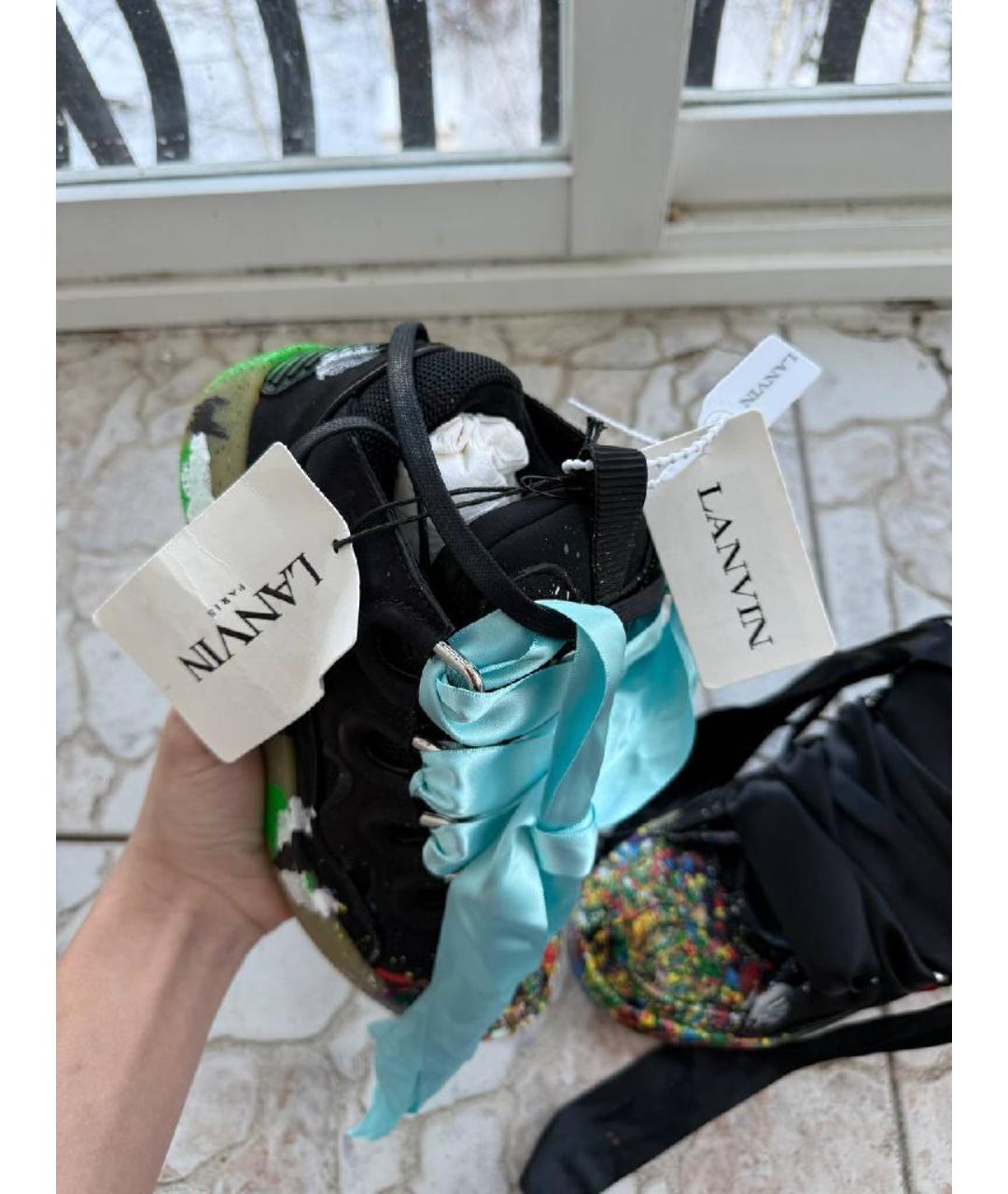 LANVIN Черные кроссовки, фото 3