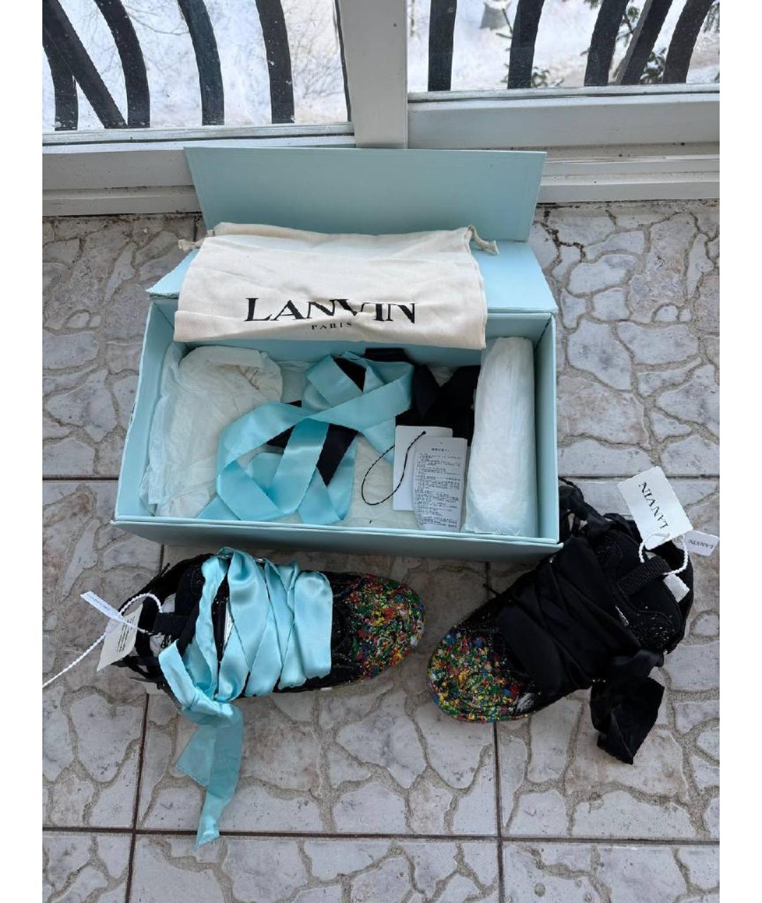 LANVIN Черные кроссовки, фото 6