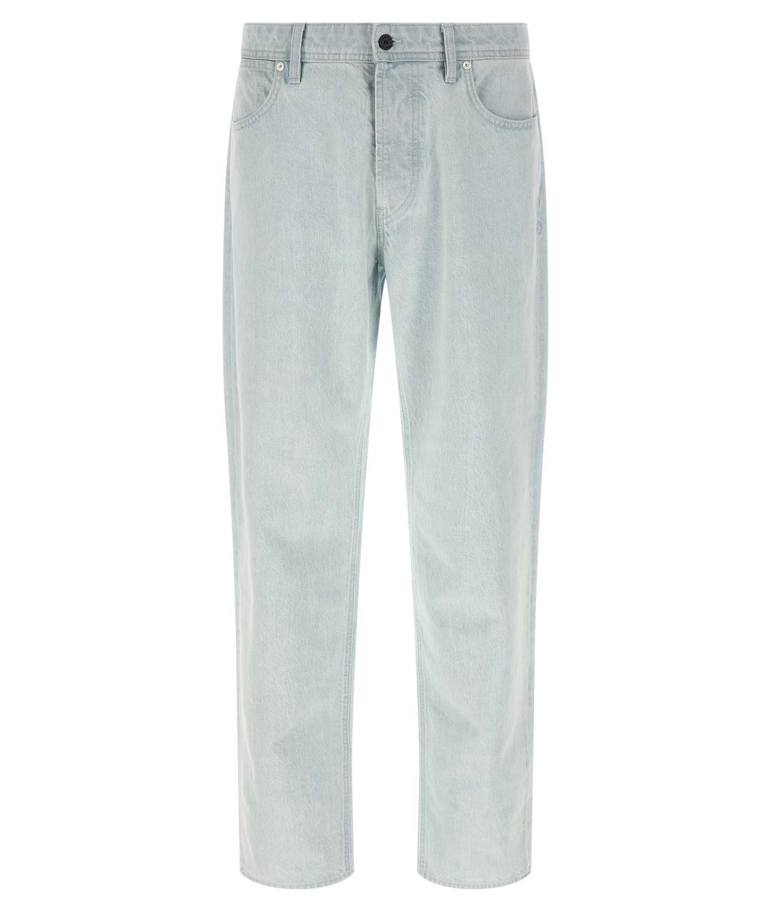 STONE ISLAND Голубые хлопковые прямые джинсы, фото 1