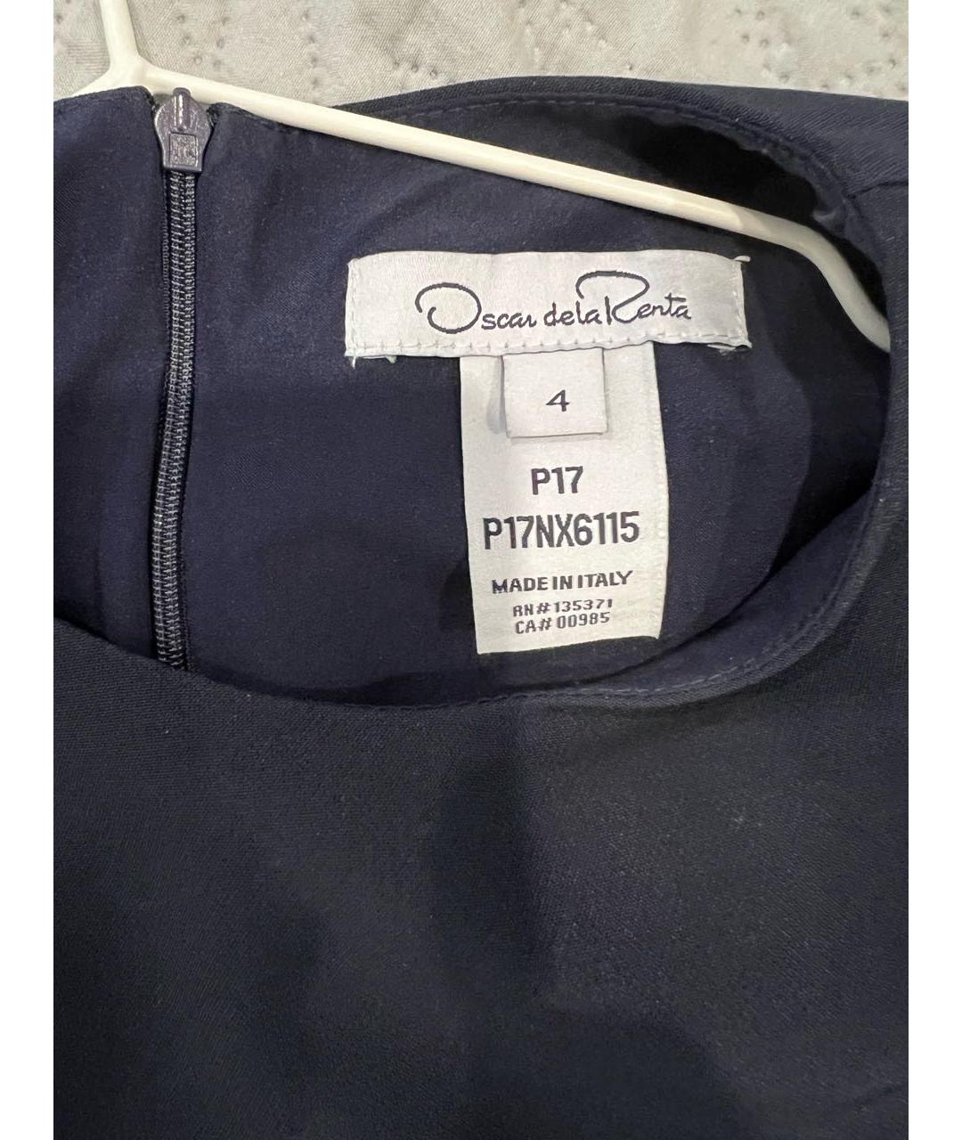 OSCAR DE LA RENTA Синее хлопко-эластановое платье, фото 4