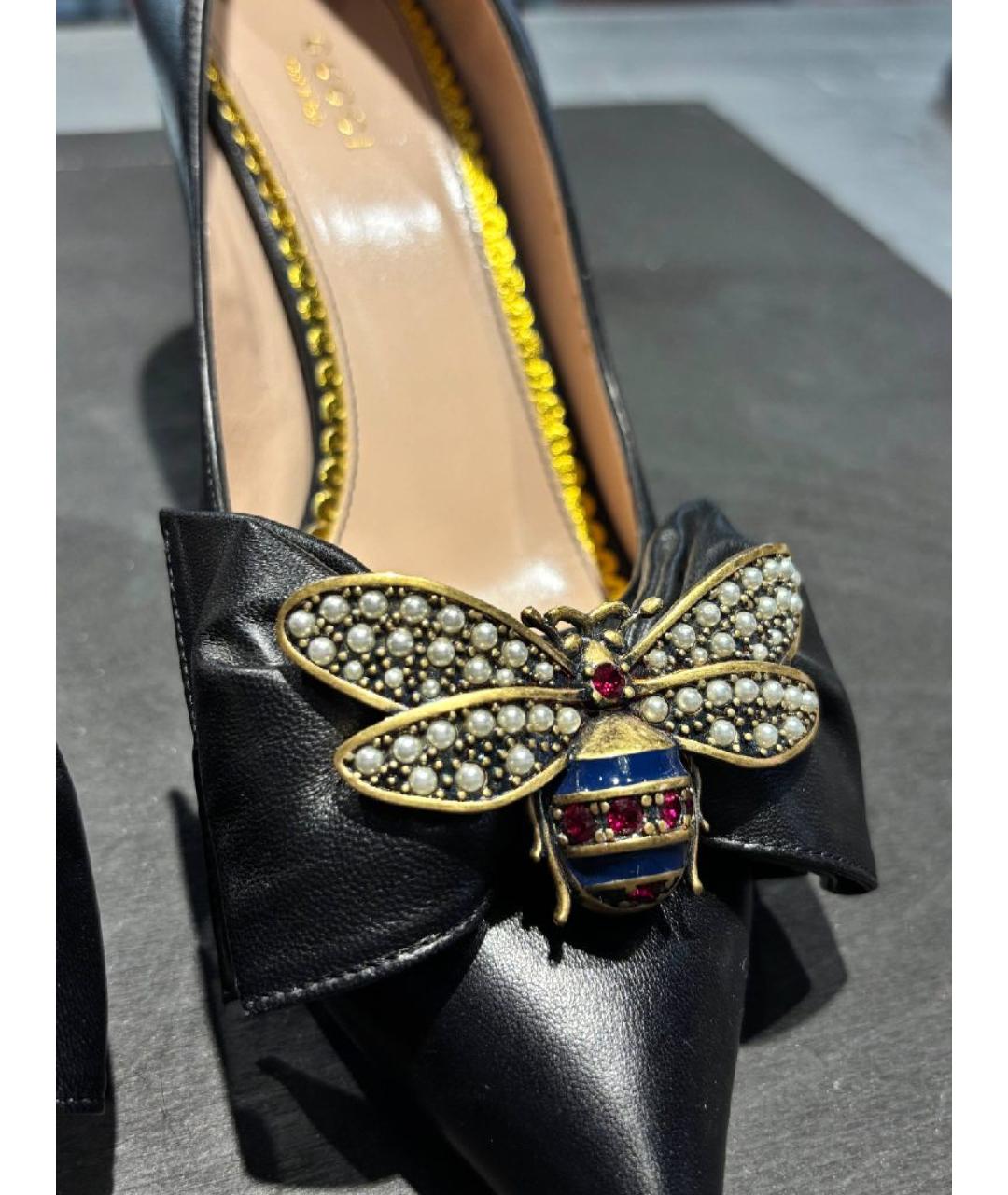 GUCCI Черные кожаные туфли, фото 4