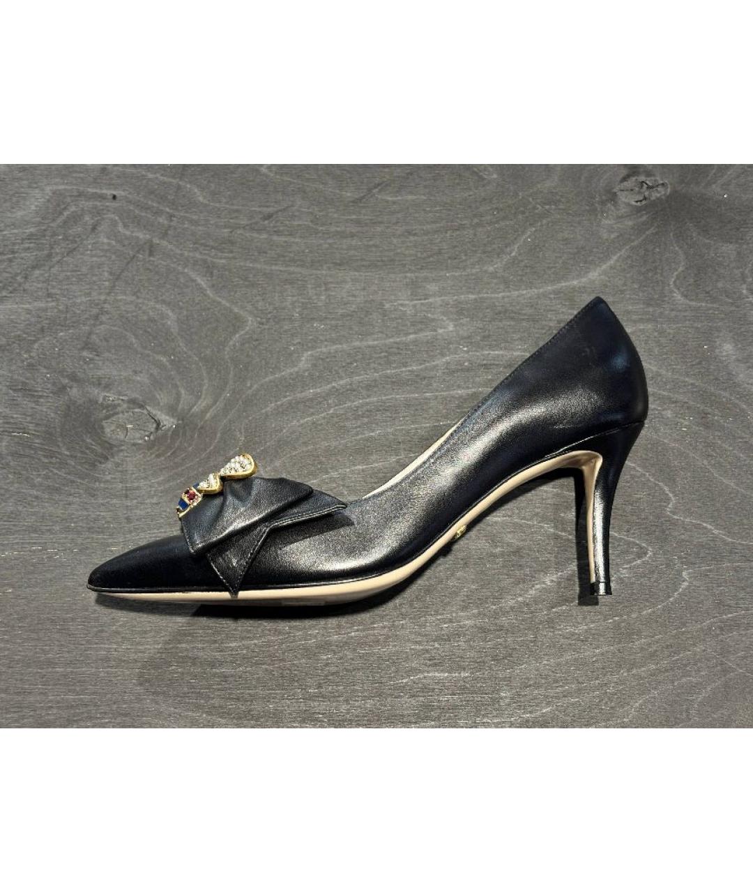 GUCCI Черные кожаные туфли, фото 5