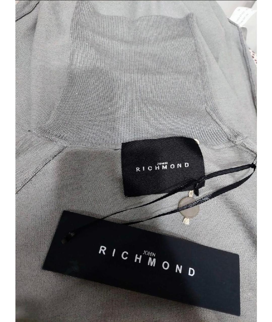 JOHN RICHMOND Серая вискозная водолазка, фото 3