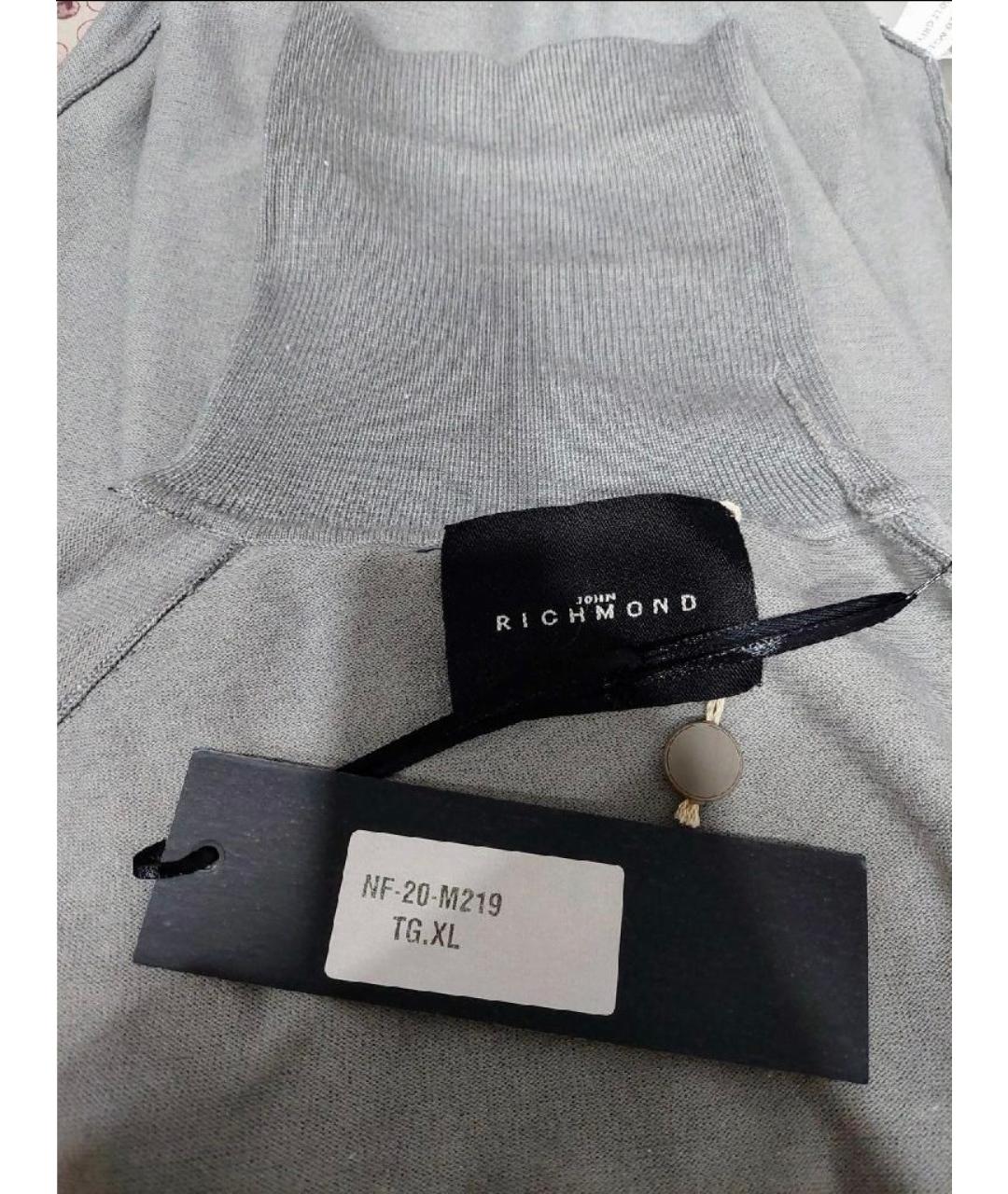 JOHN RICHMOND Серая вискозная водолазка, фото 9