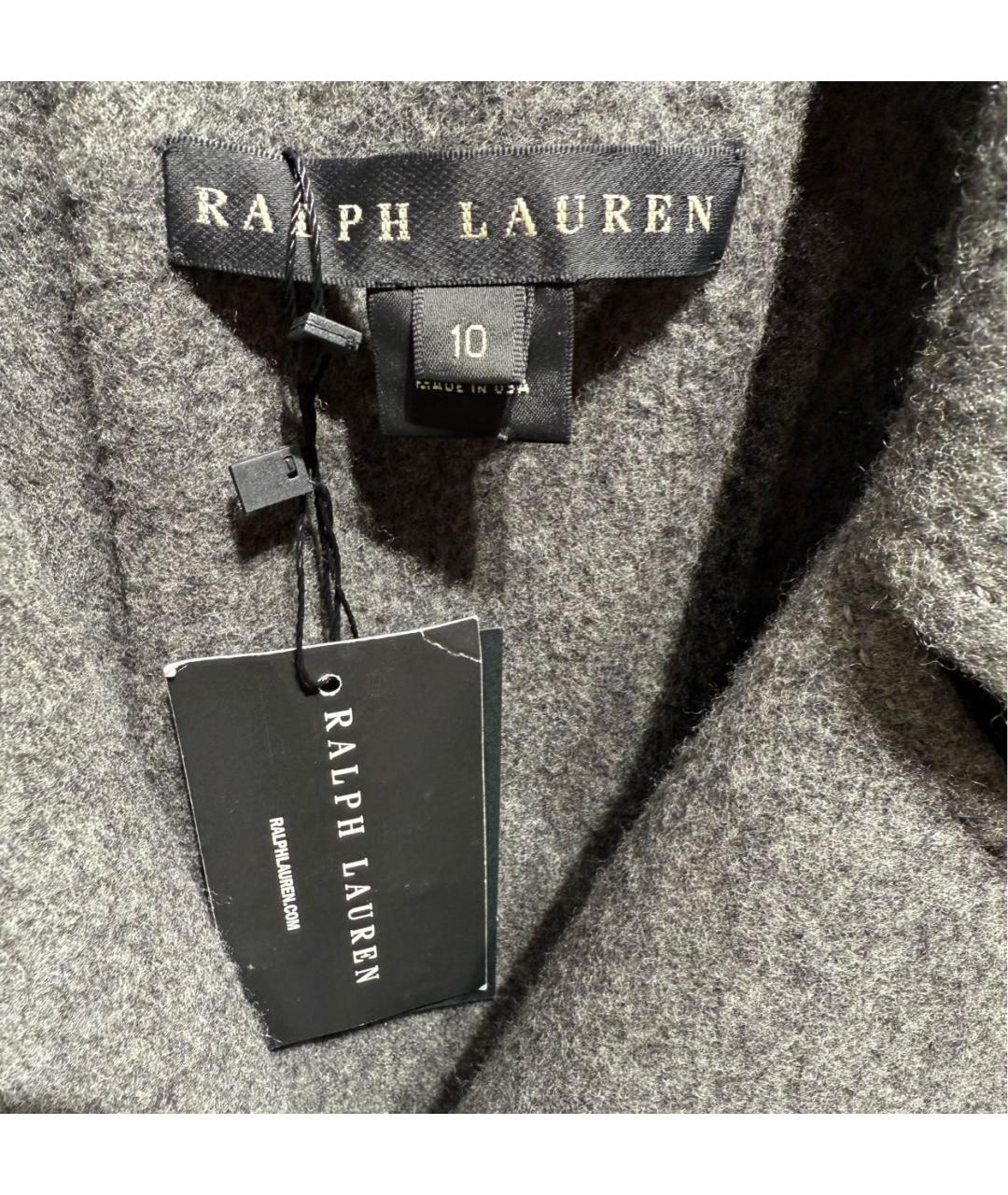 RALPH LAUREN Серое шерстяное пальто, фото 6