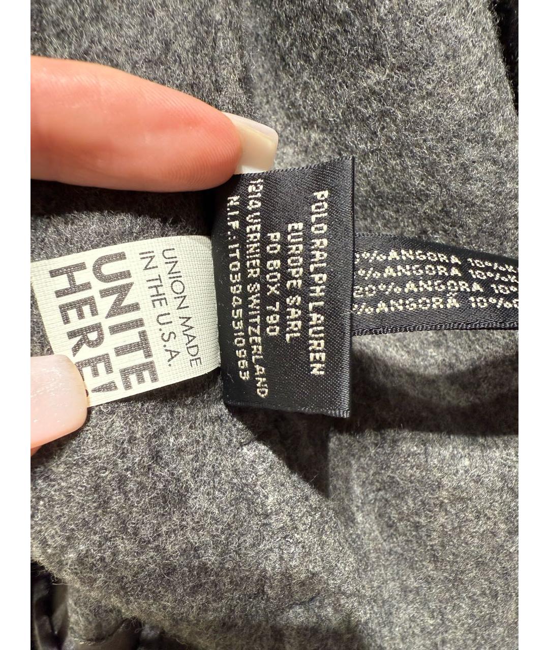 RALPH LAUREN Серое шерстяное пальто, фото 8