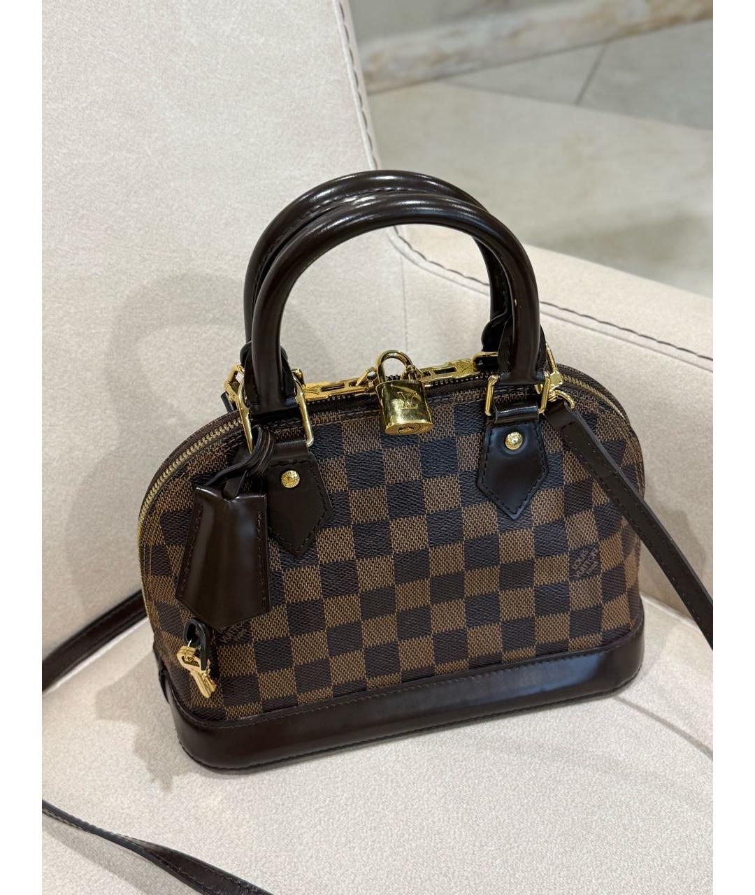 LOUIS VUITTON Коричневая сумка с короткими ручками, фото 3