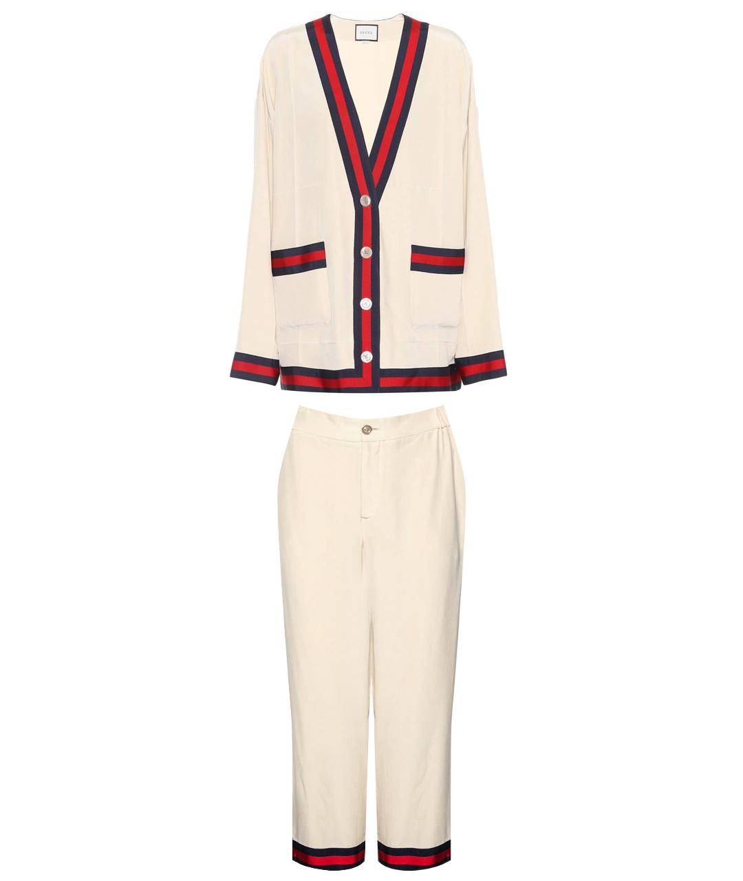 GUCCI Бежевый шелковый костюм с брюками, фото 1