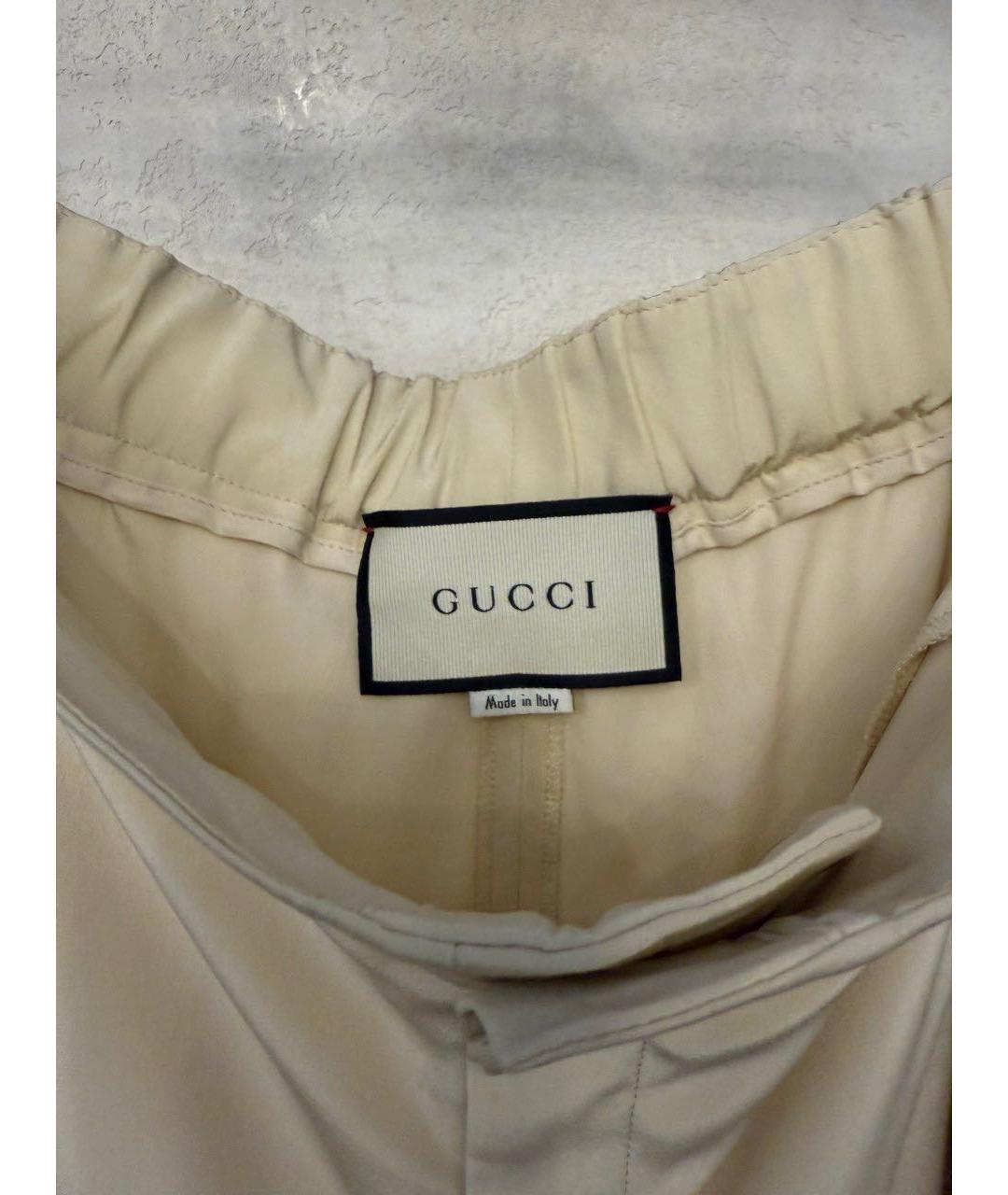 GUCCI Бежевый шелковый костюм с брюками, фото 4