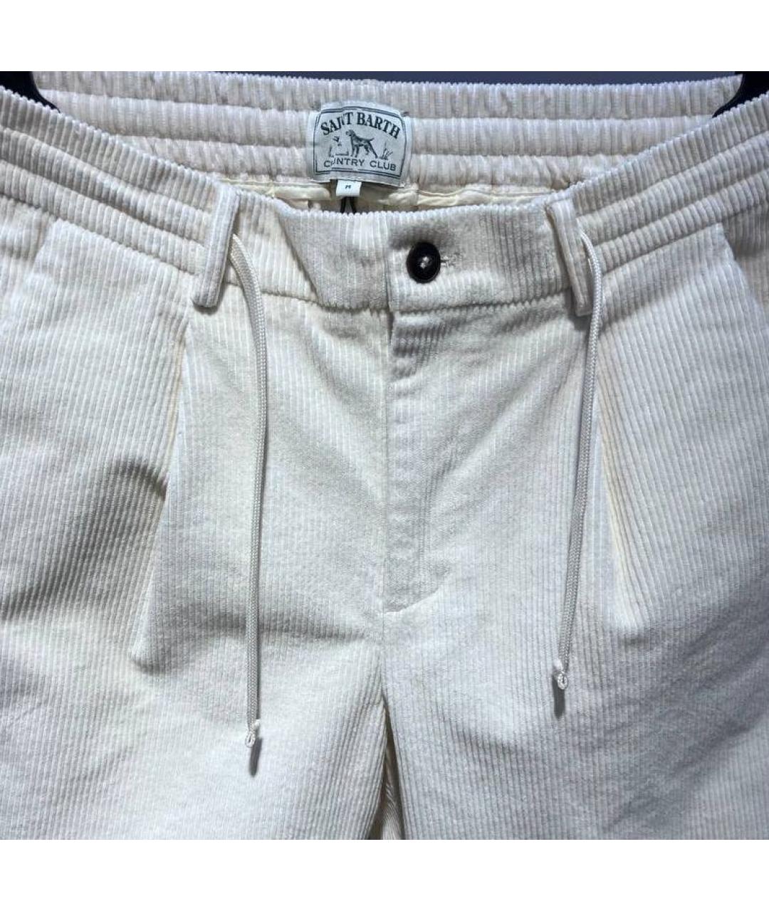 MC2 SAINT BARTH Белые хлопковые повседневные брюки, фото 3