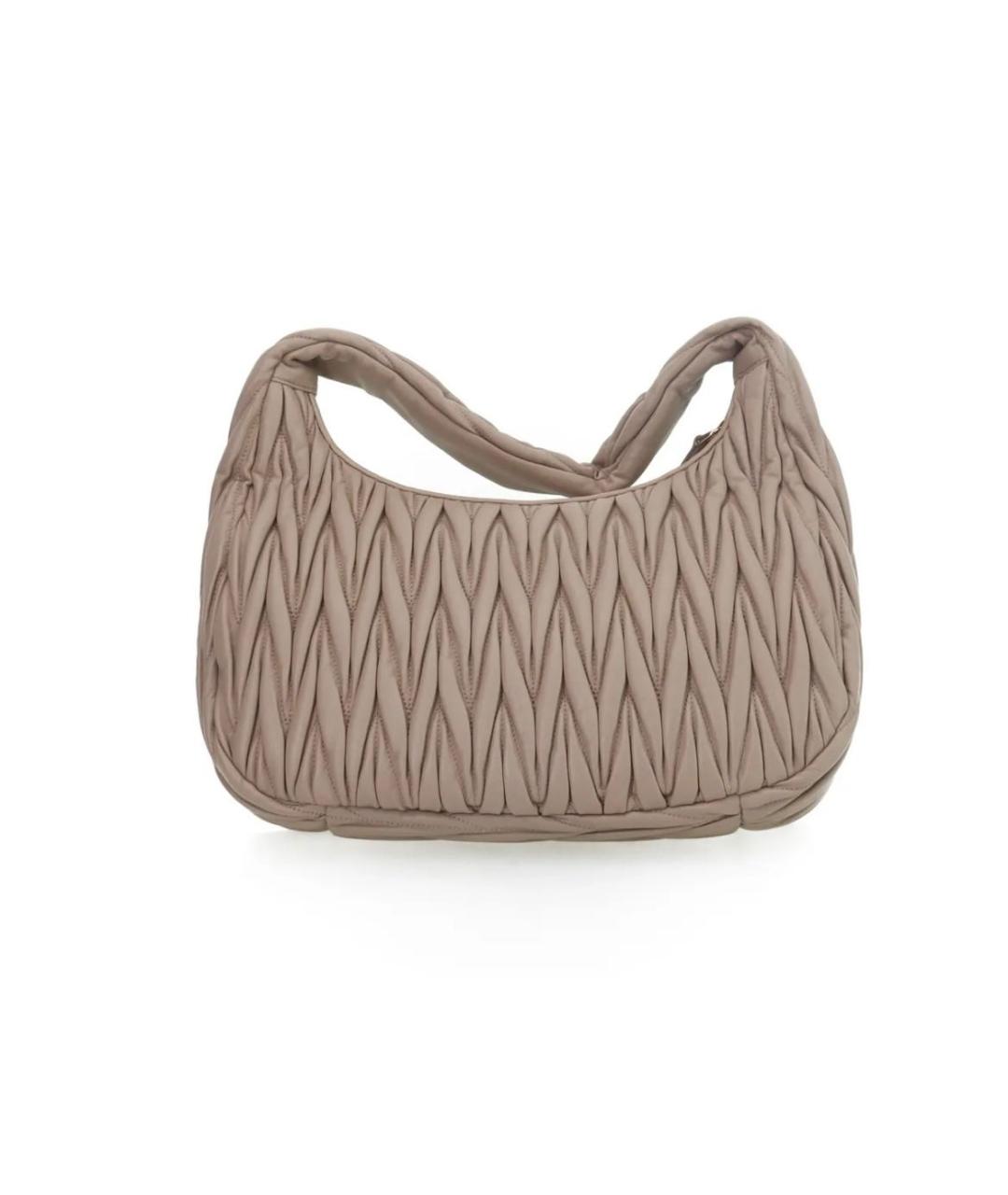 MIU MIU Бежевая кожаная сумка с короткими ручками, фото 4