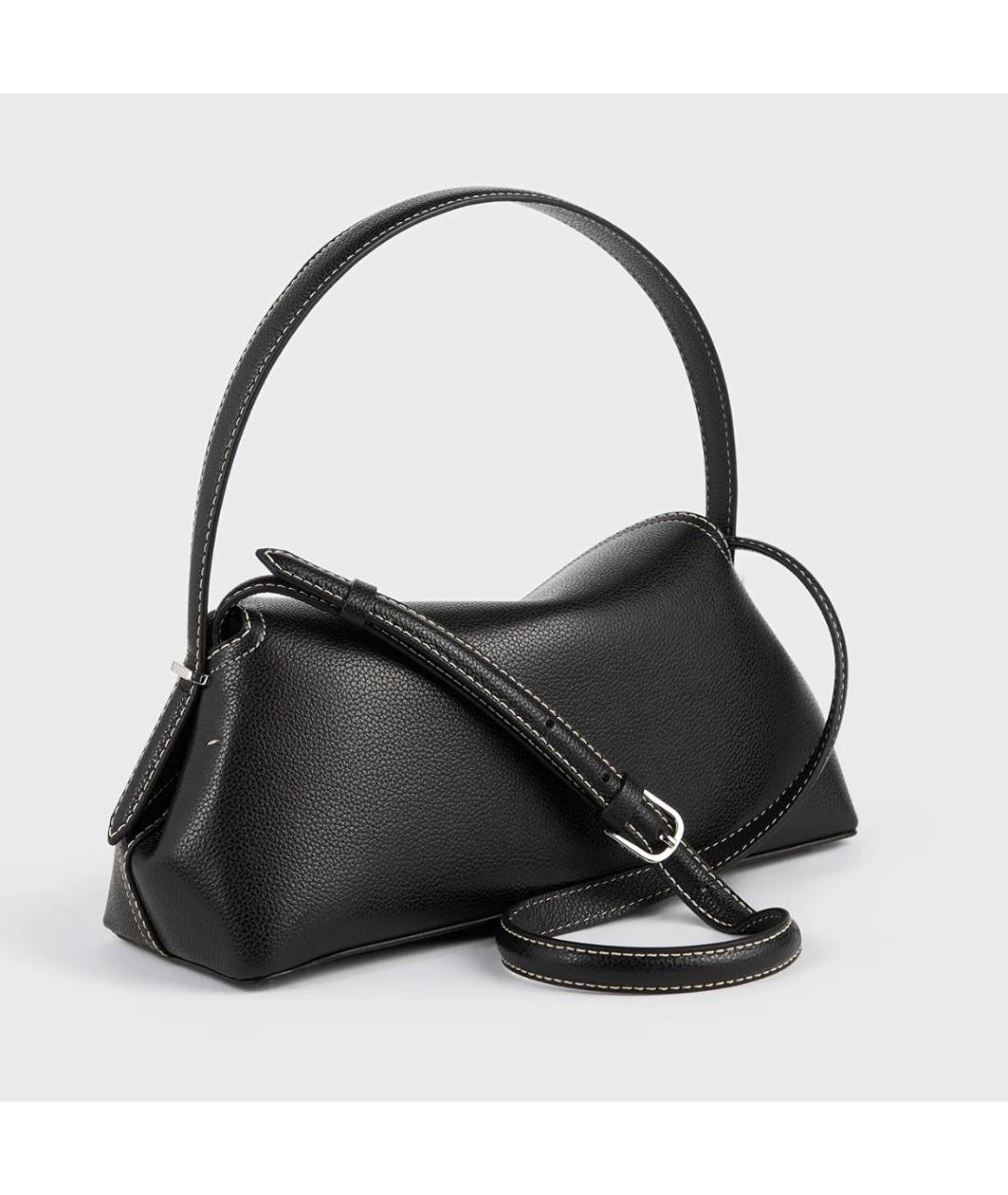 TOTEME Черная кожаная сумка с короткими ручками, фото 4