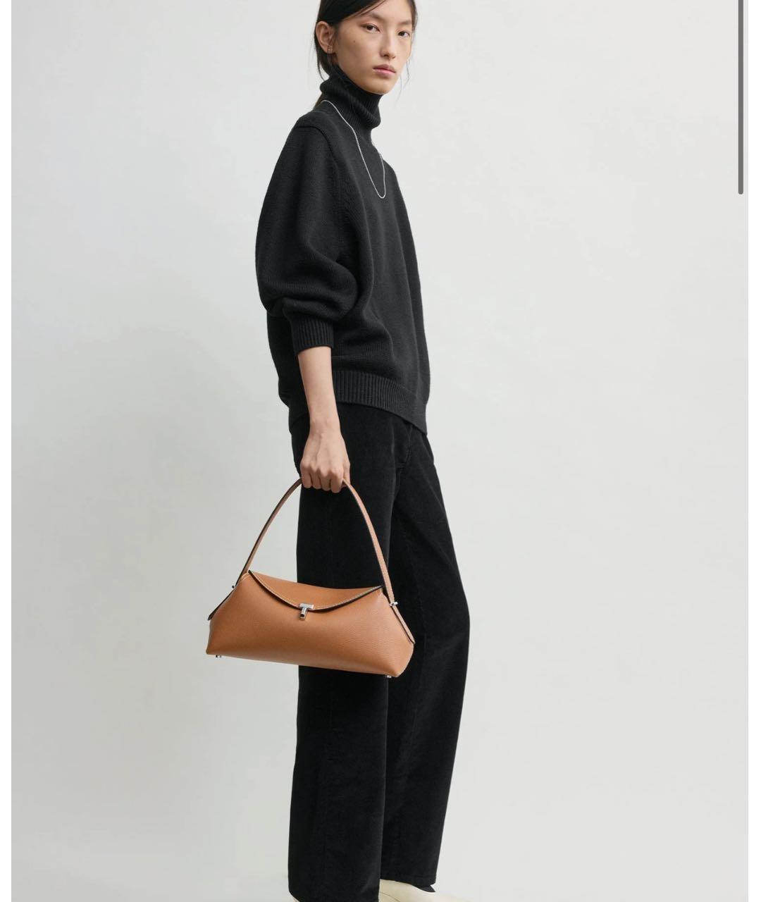 TOTEME Коричневая кожаная сумка с короткими ручками, фото 2