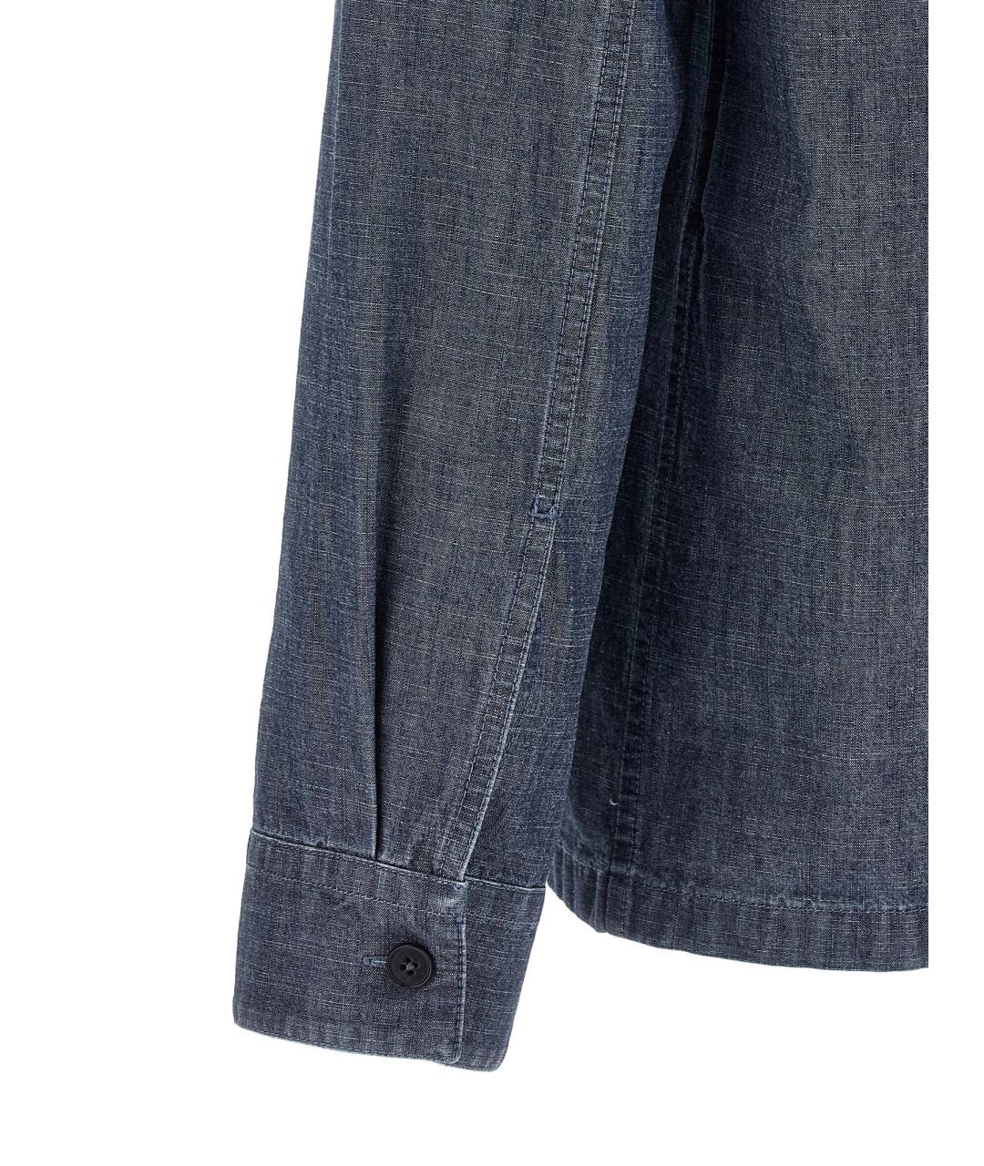 JIL SANDER Синяя хлопковая кэжуал рубашка, фото 4