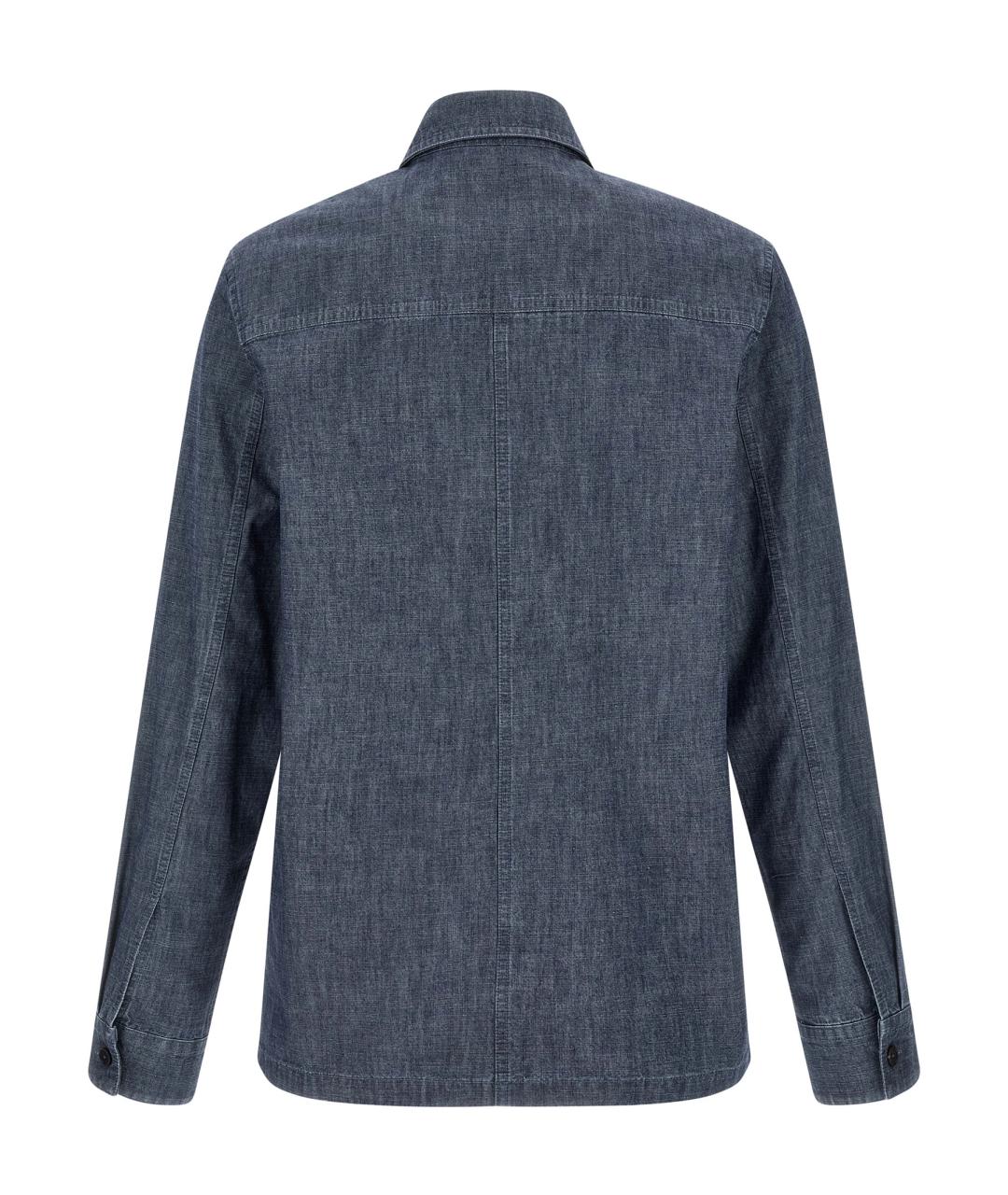 JIL SANDER Синяя хлопковая кэжуал рубашка, фото 2