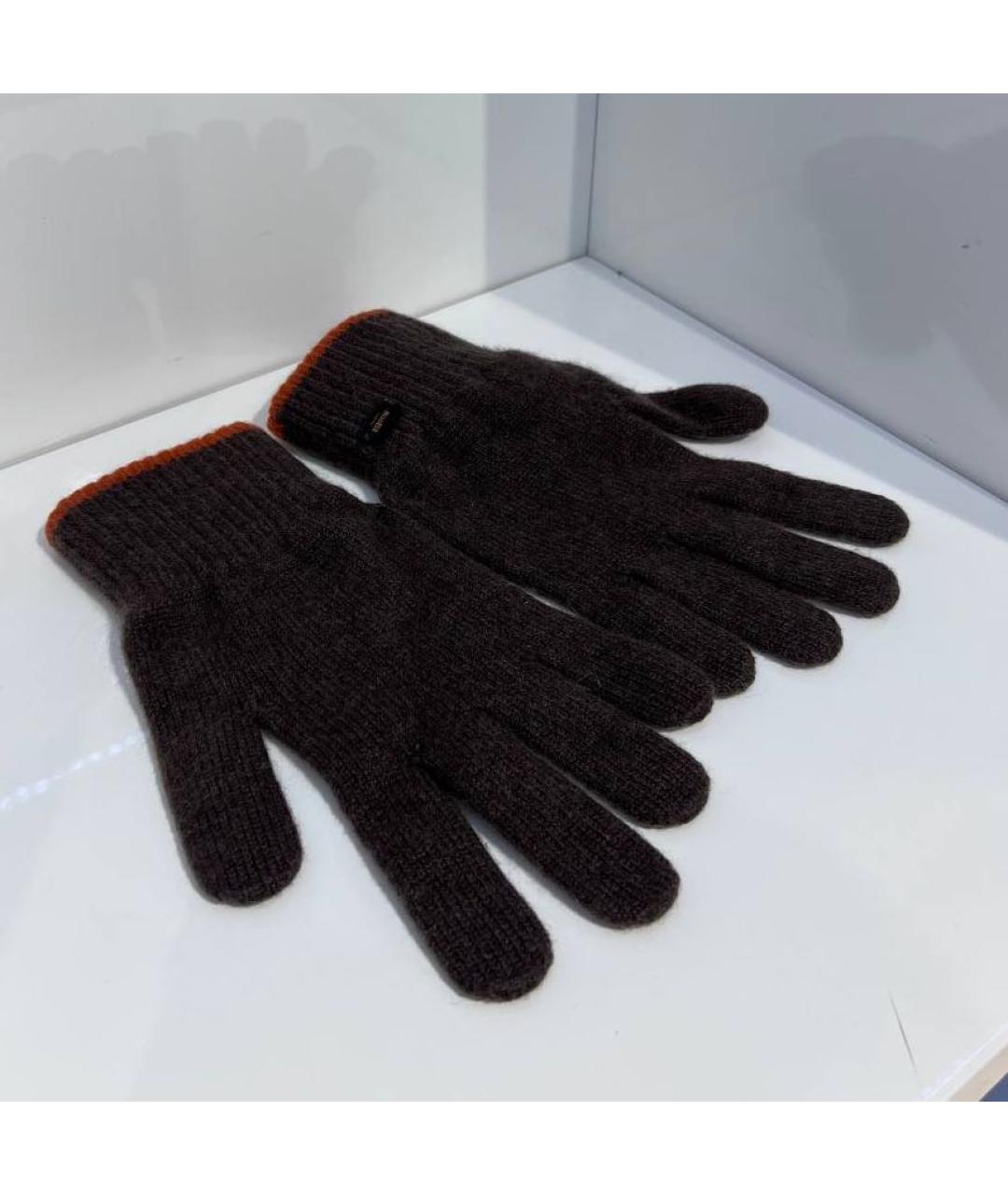 MOORER Коричневые кашемировые перчатки, фото 2