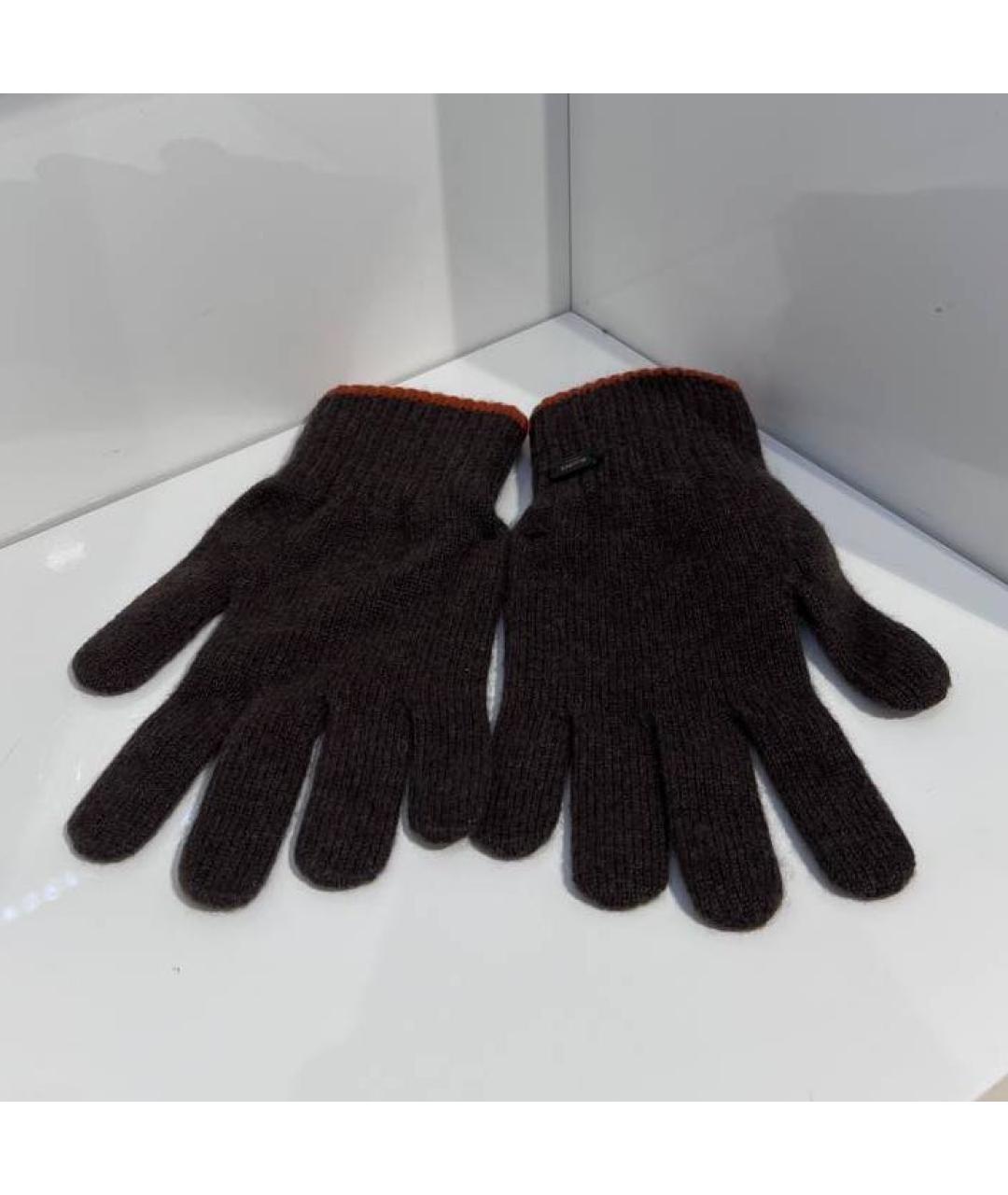 MOORER Коричневые кашемировые перчатки, фото 3