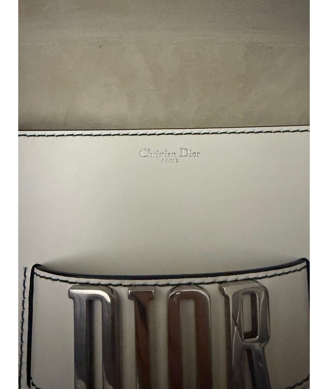 CHRISTIAN DIOR Белая кожаная сумка через плечо, фото 4