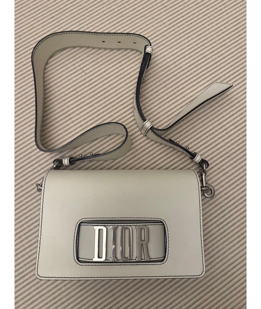 CHRISTIAN DIOR Белая кожаная сумка через плечо, фото 7