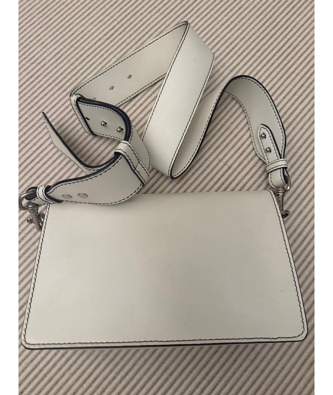 CHRISTIAN DIOR Белая кожаная сумка через плечо, фото 2