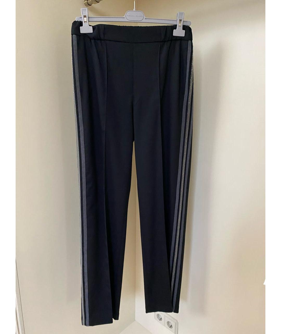 FABIANA FILIPPI Черные шерстяные прямые брюки, фото 9
