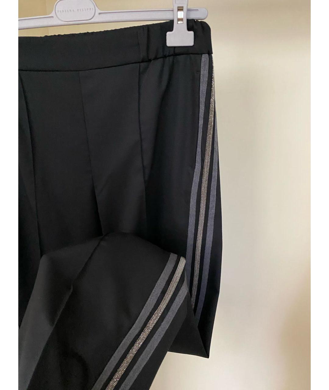 FABIANA FILIPPI Черные шерстяные прямые брюки, фото 8