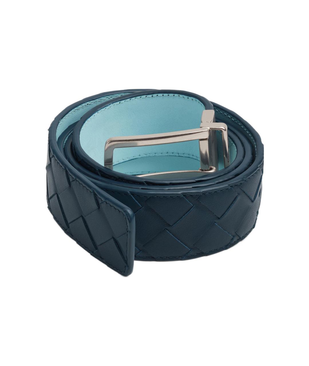 BOTTEGA VENETA Синий кожаный ремень, фото 2