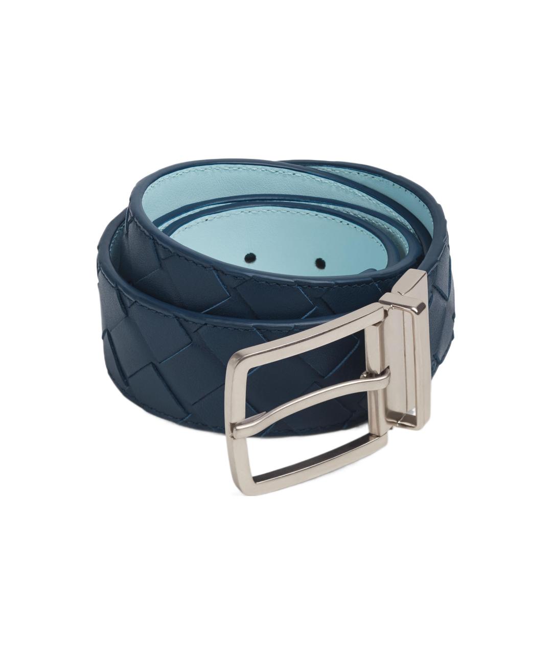 BOTTEGA VENETA Синий кожаный ремень, фото 1