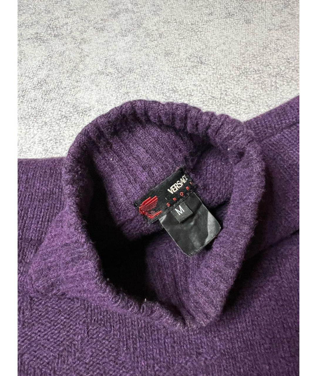 VERSACE JEANS COUTURE Фиолетовый шерстяной джемпер / свитер, фото 5