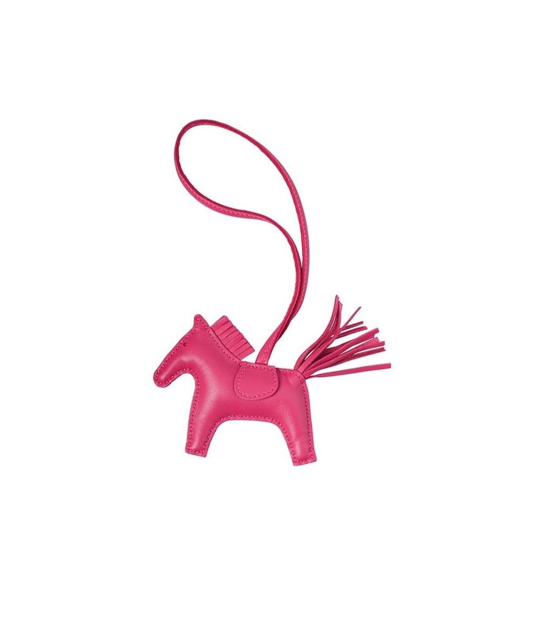 HERMES Розовый брелок, фото 3